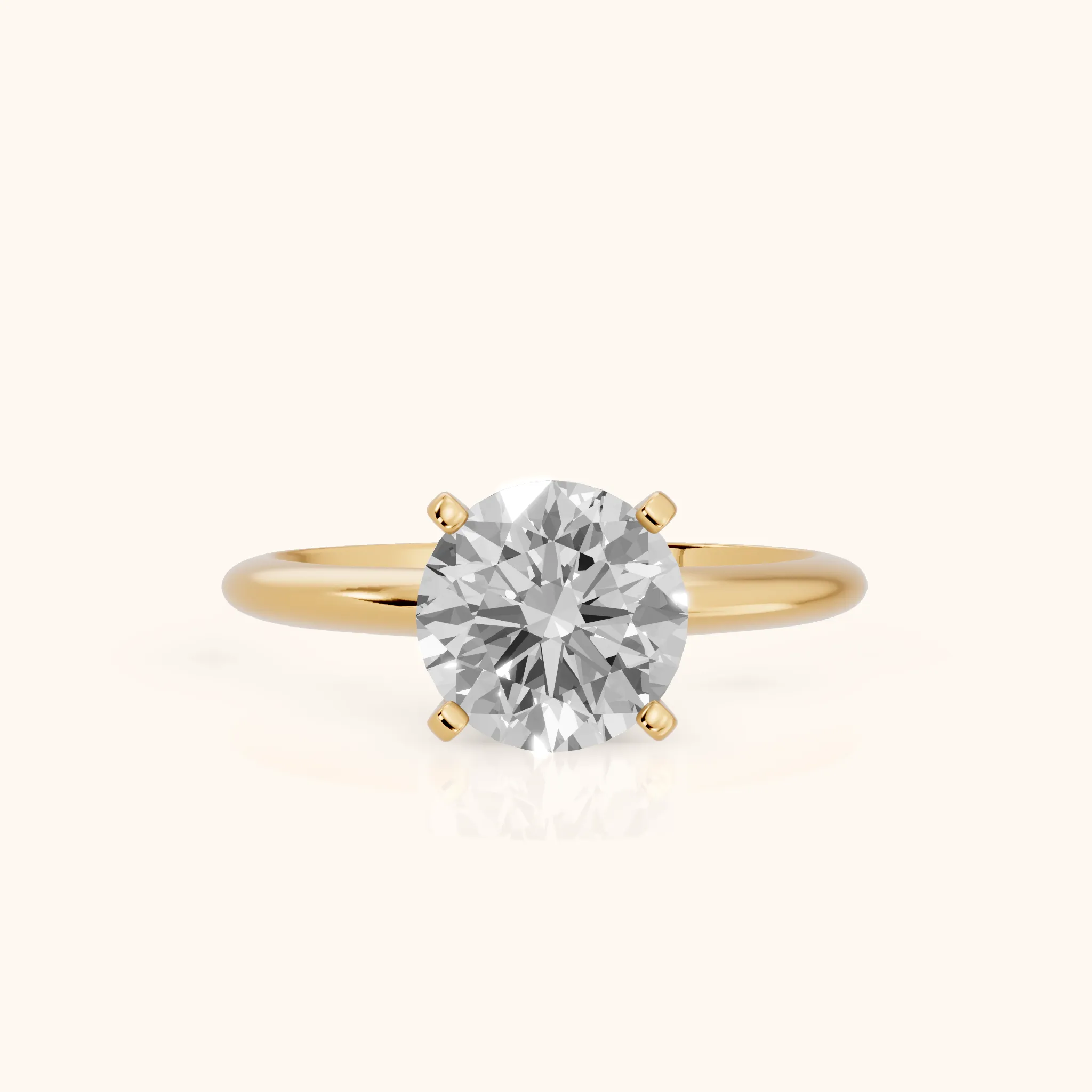 Giulia Solitaire Round Diamond Engagement Ring in Yellow Gold — view 1