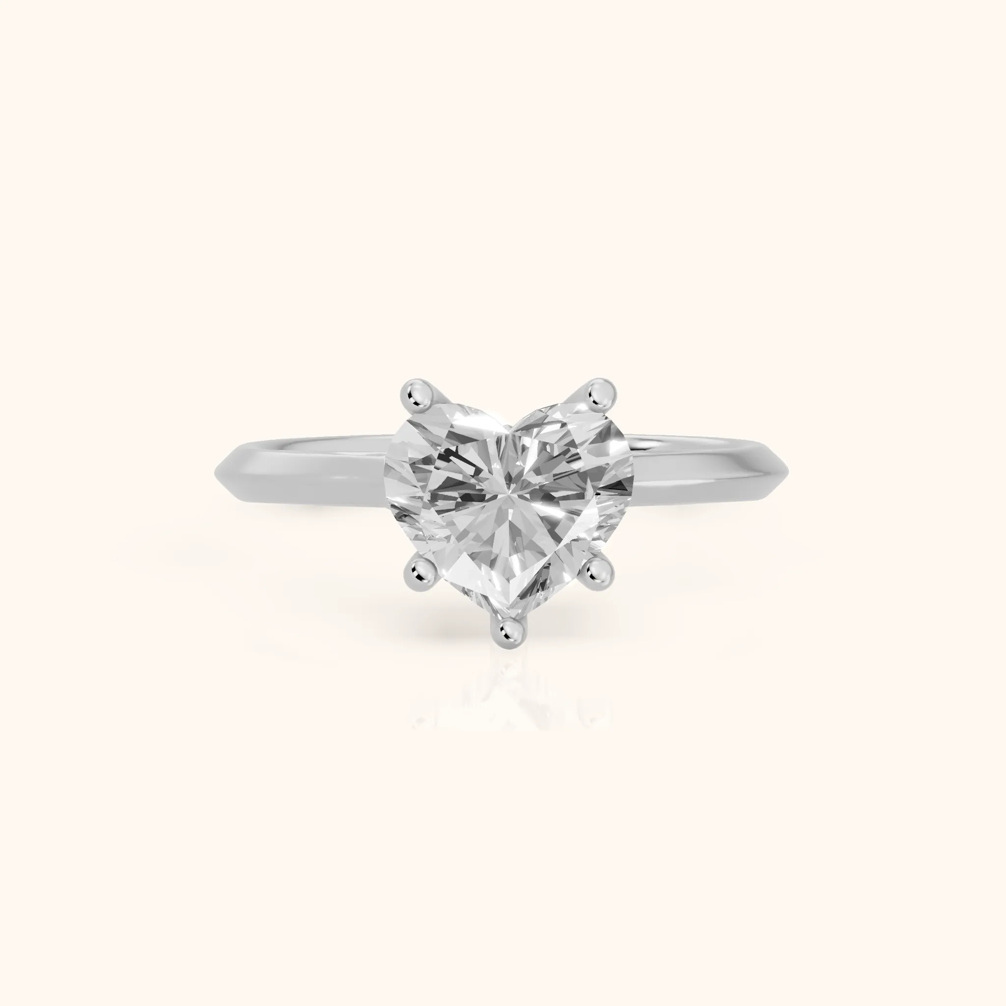 Isabel Knife Edge Heart Diamond Engagement Ring in Platinum — view 1