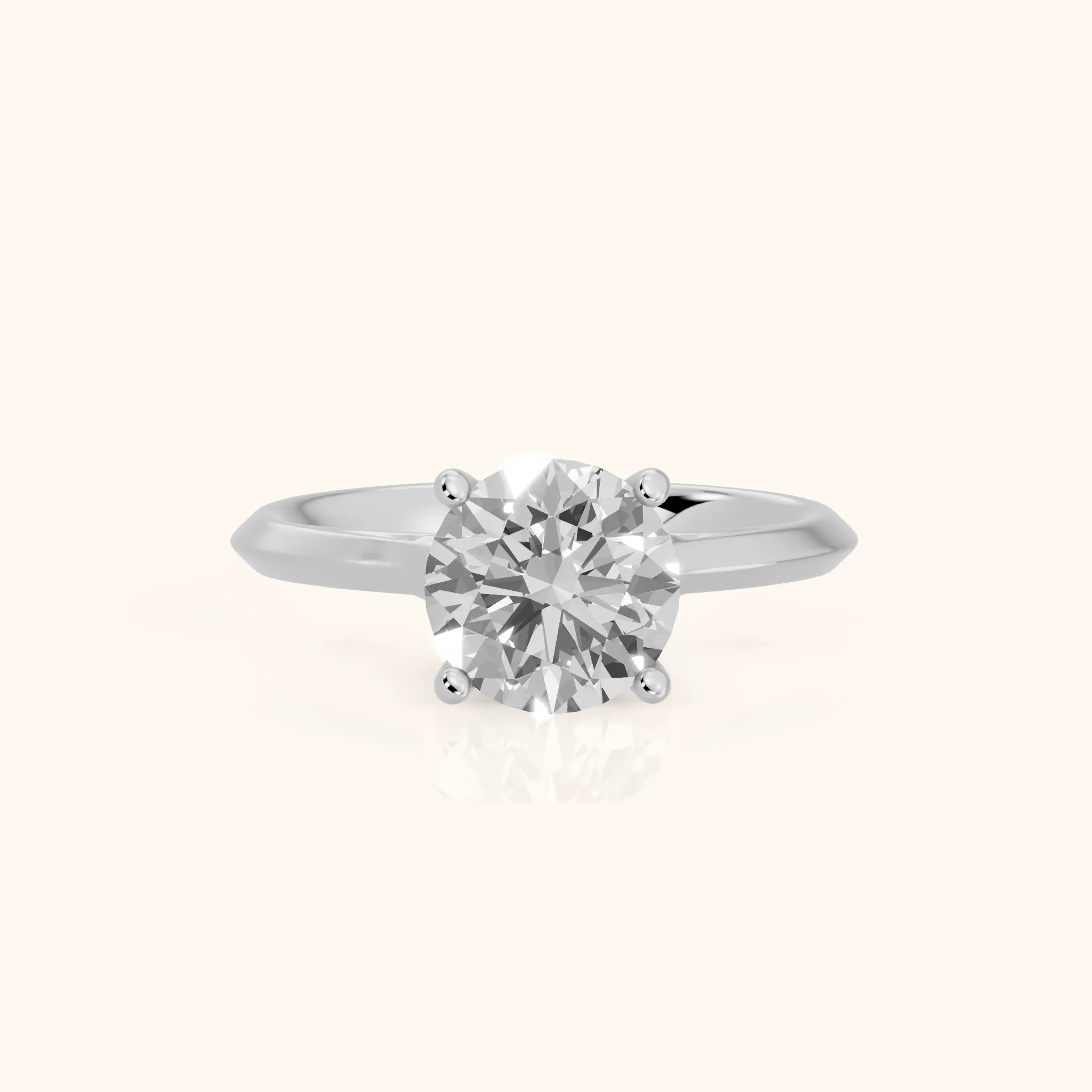 Isabel Knife Edge Round Diamond Engagement Ring in Platinum — view 1
