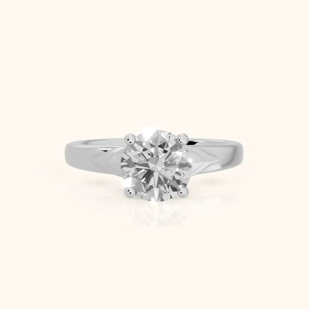Jana Engraved Round Diamond Engagement Ring in Silver — view 2