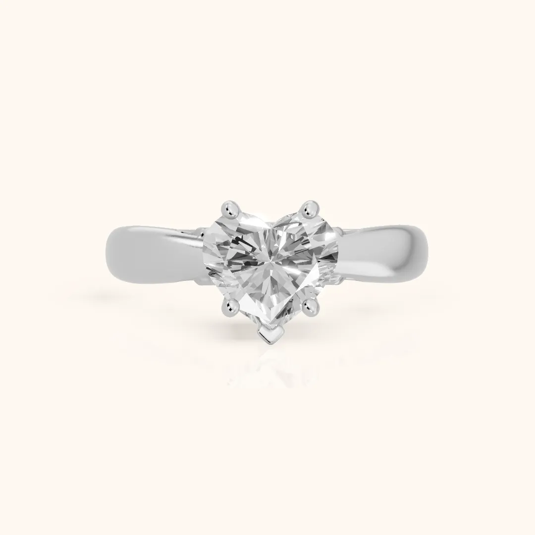 Vanessa Cathedral Heart Diamond Engagement Ring in Platinum — view 2