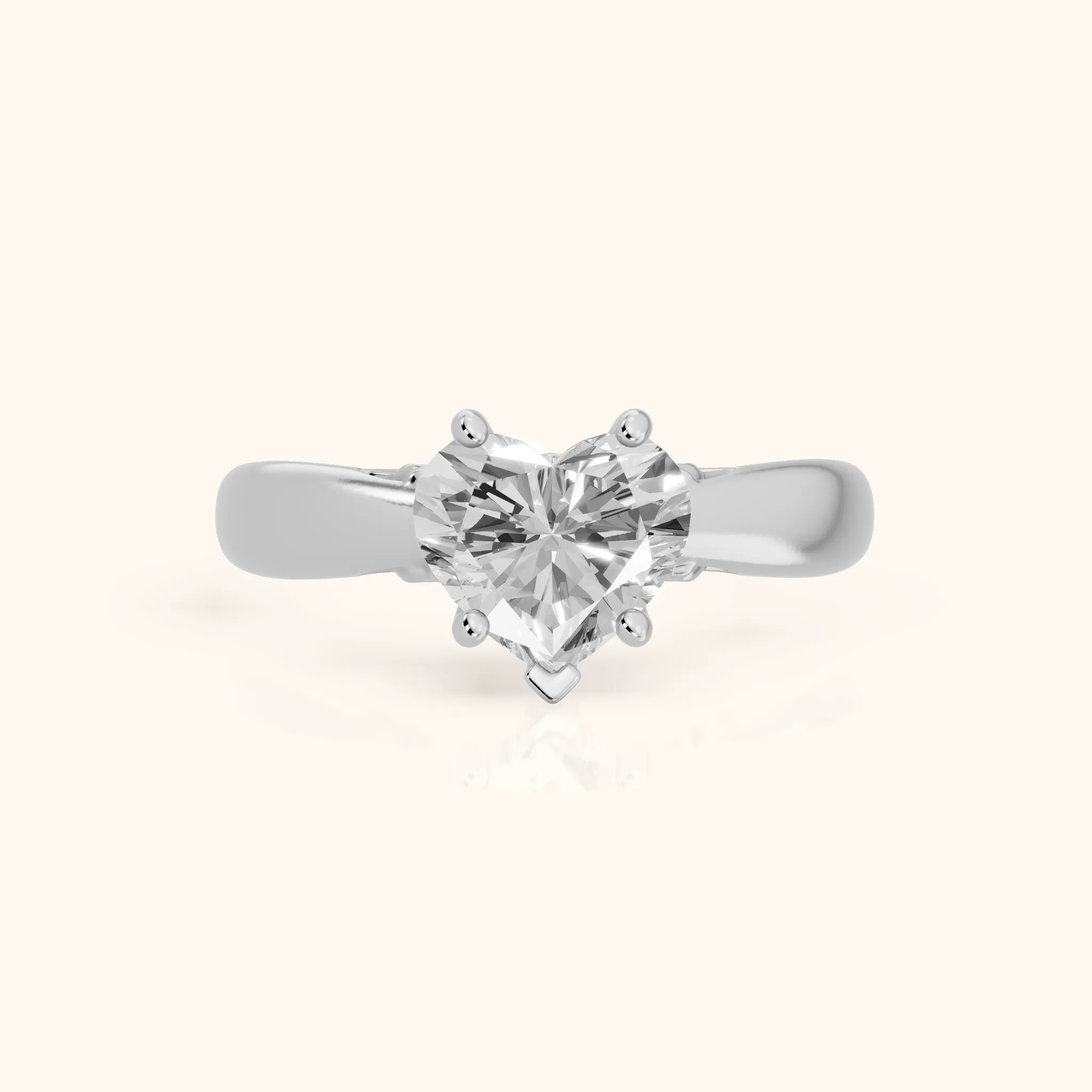 Vanessa Cathedral Heart Diamond Engagement Ring in Platinum — view 1