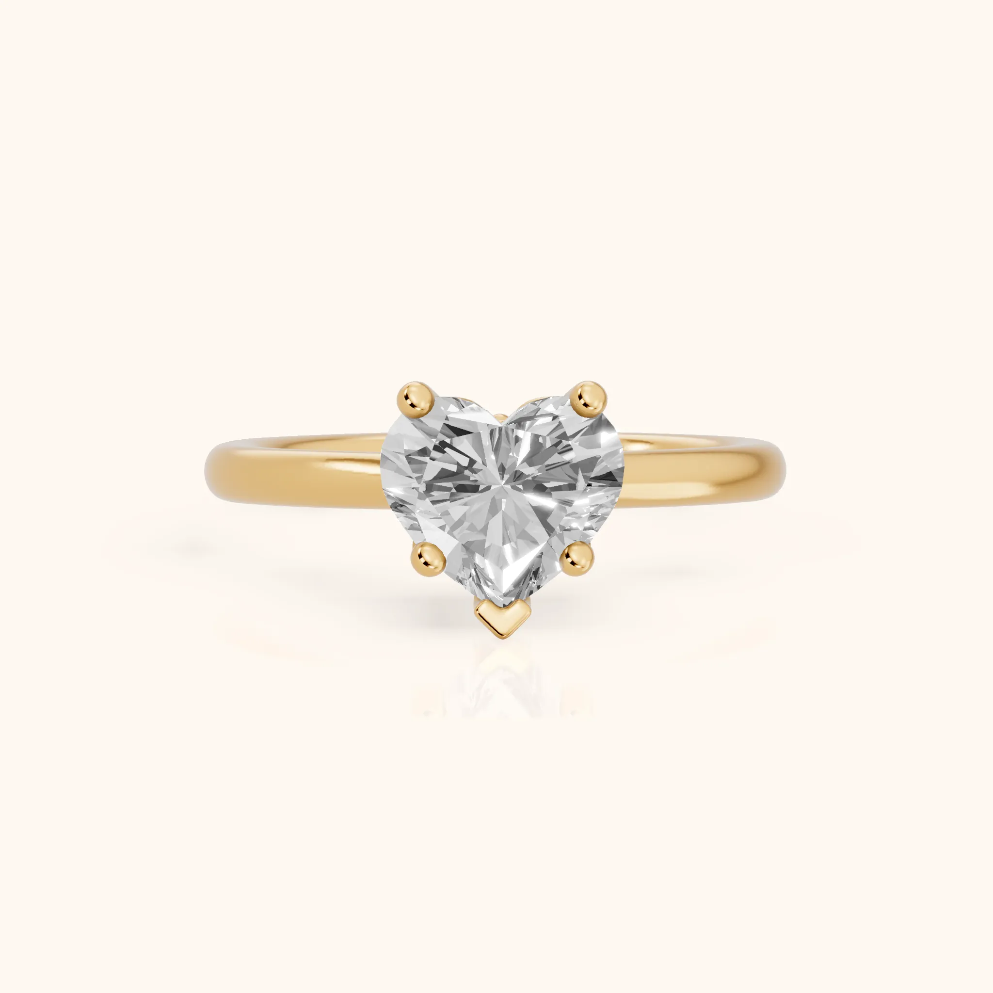 Benita Leaf Heart Diamond Engagement Ring in Yellow Gold — view 1