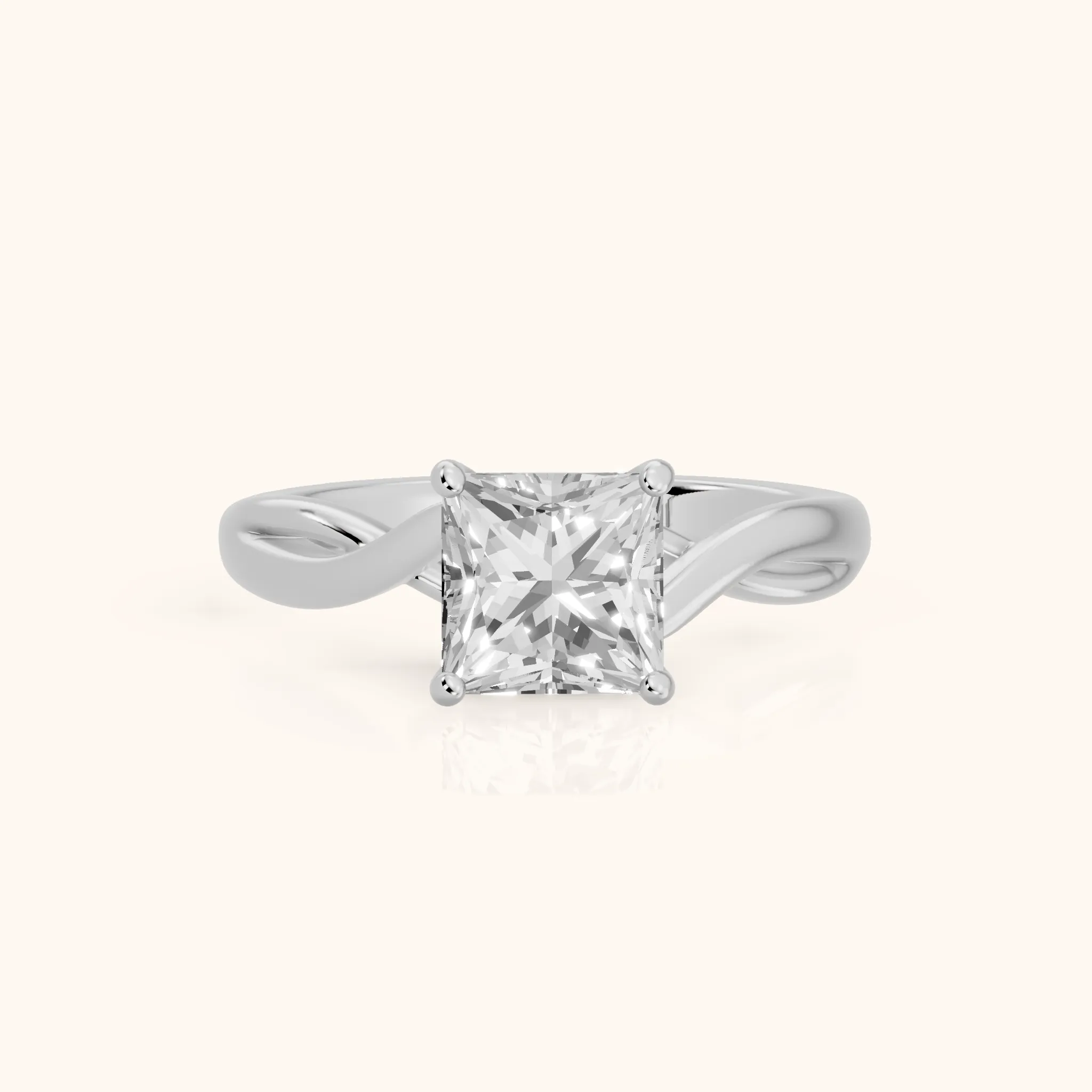 Britta Twist Princess Diamond Engagement Ring in Silver — view 1