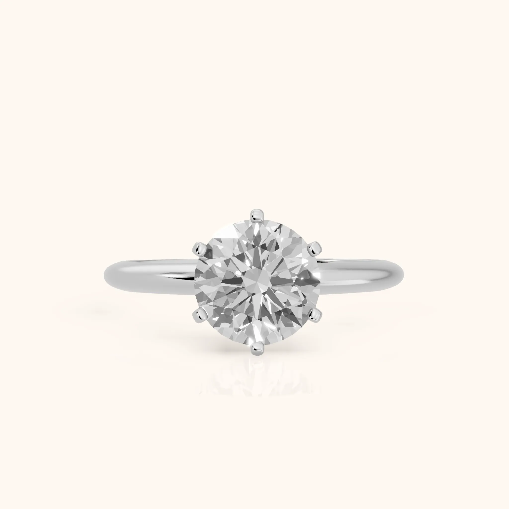 Aida Solitaire Knife Edge Round Diamond Engagement Ring in Platinum — view 1