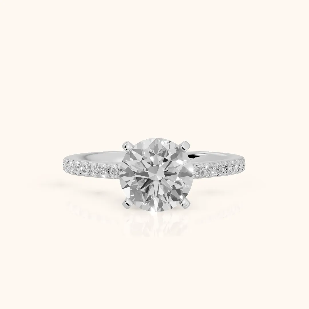 Ailsa Micropavé Round Diamond Engagement Ring in Silver — view 2