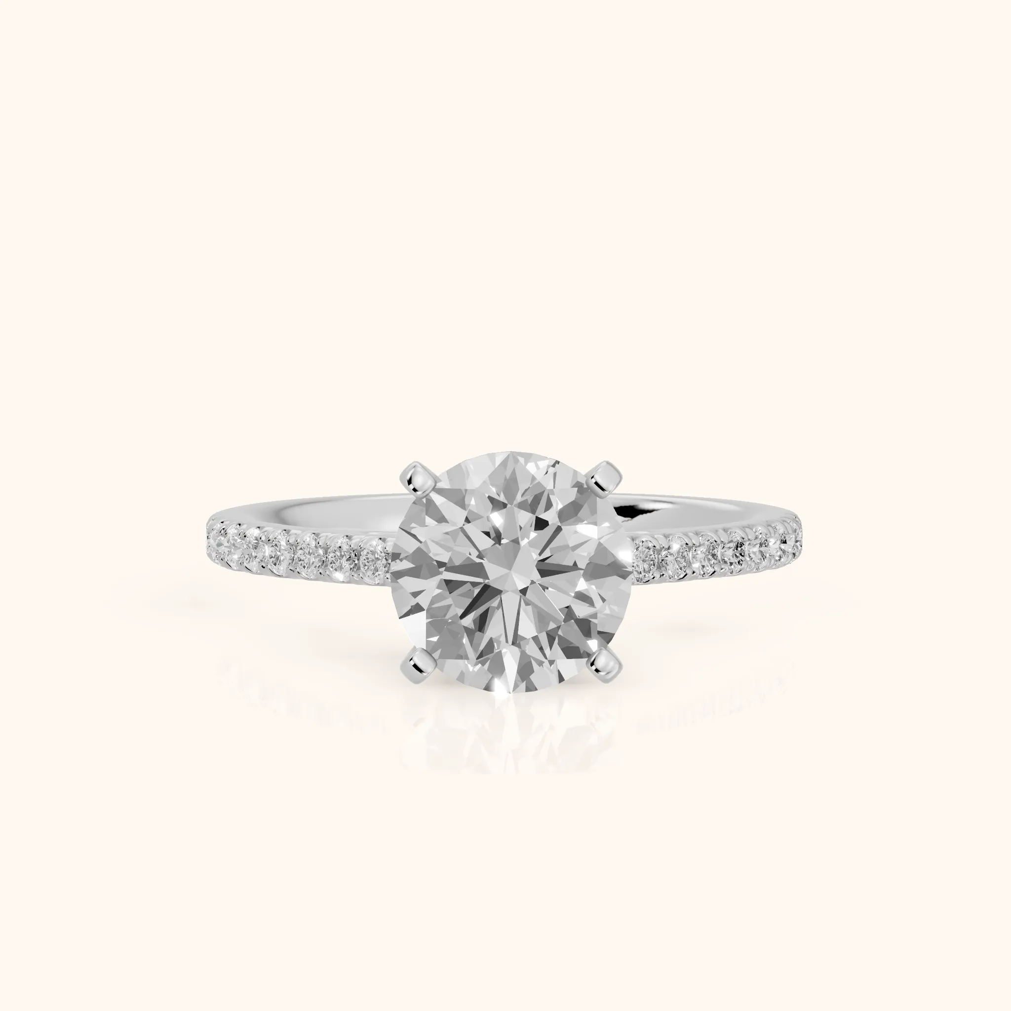 Ailsa Micropavé Round Diamond Engagement Ring in Silver — view 1