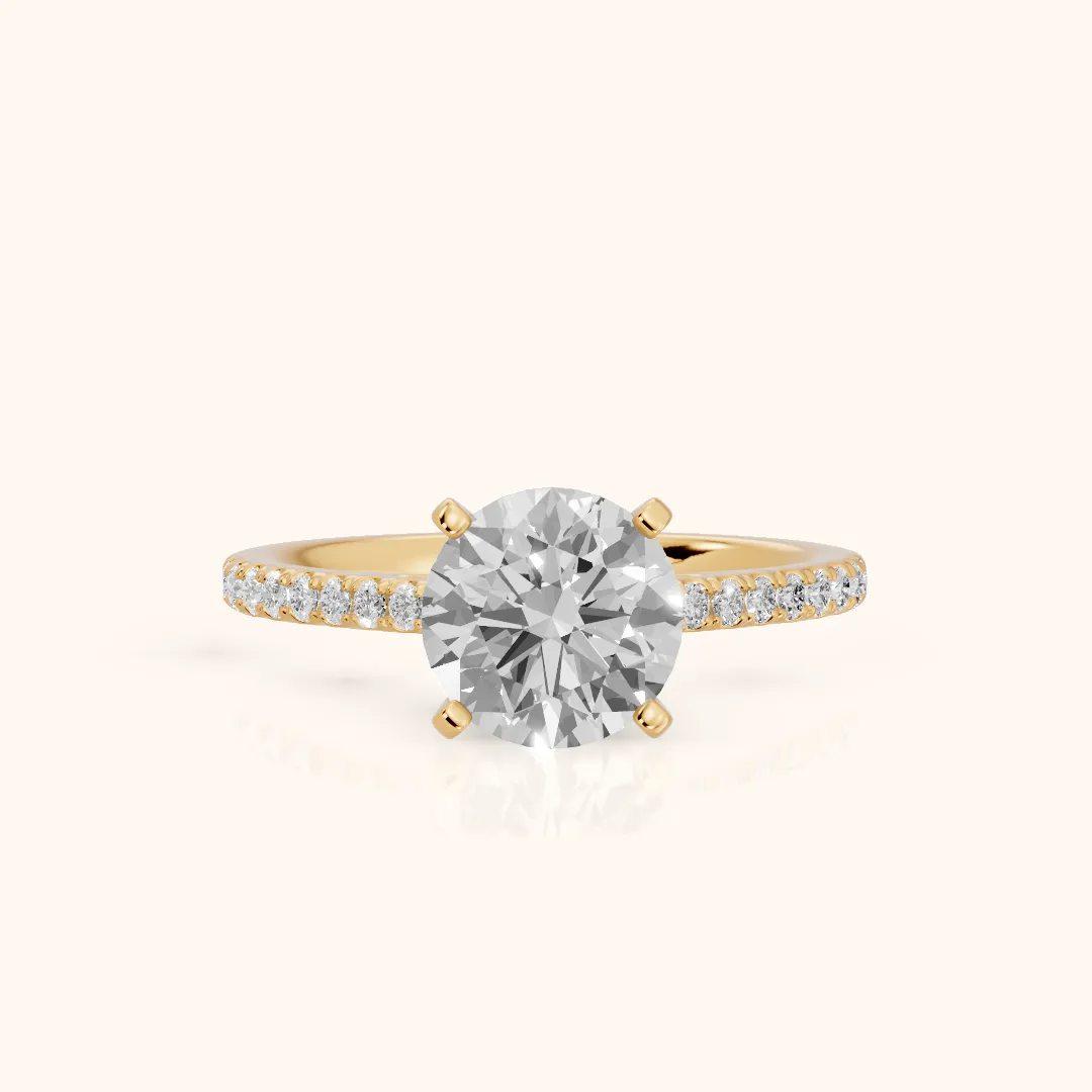 Ailsa Micropavé Round Diamond Engagement Ring in Yellow Gold — view 2