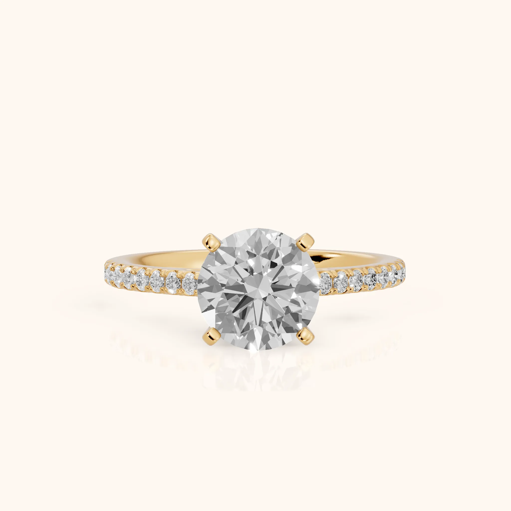 Ailsa Micropavé Round Diamond Engagement Ring in Yellow Gold — view 1