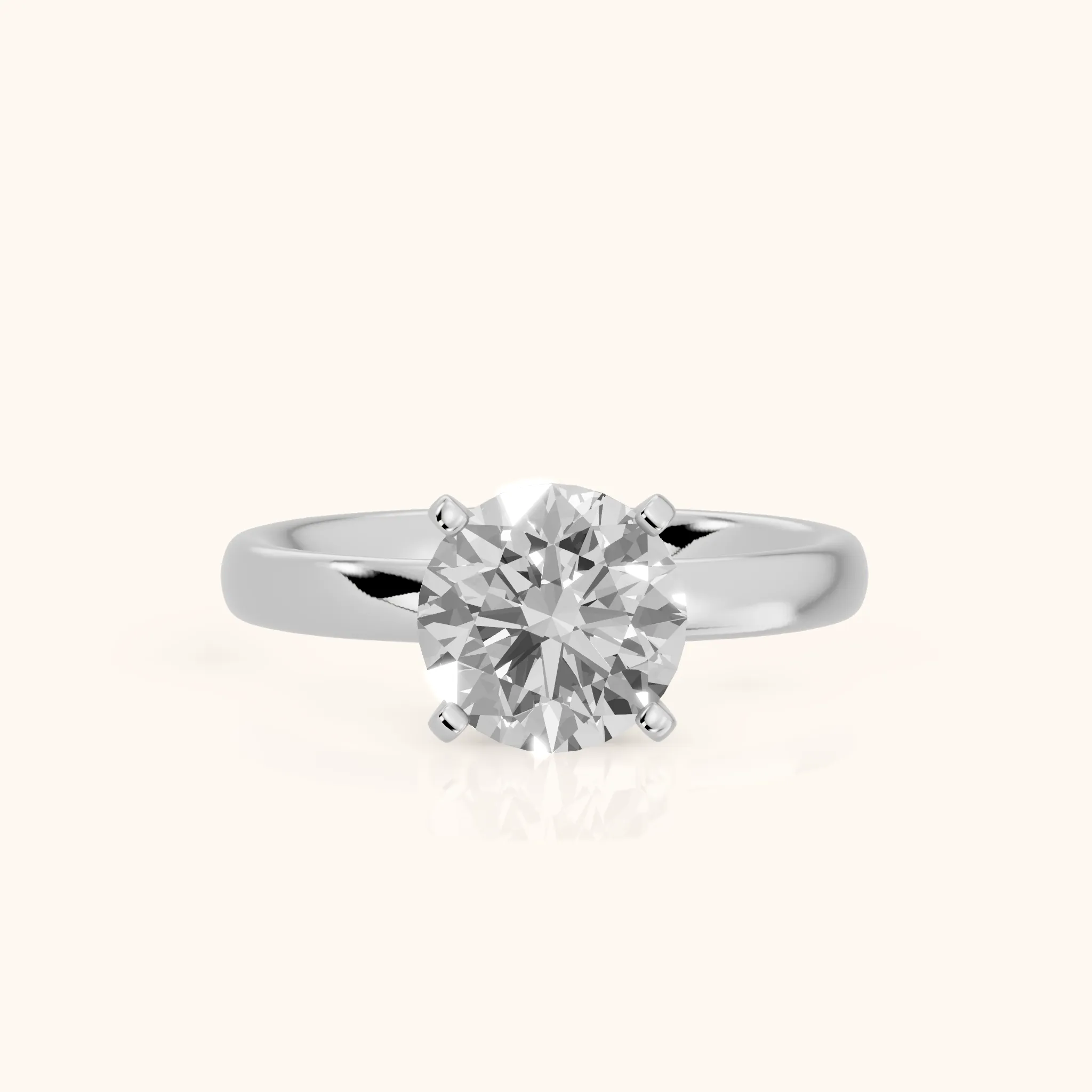 Elspeth Solitaire Round Diamond Engagement Ring in Silver — view 1