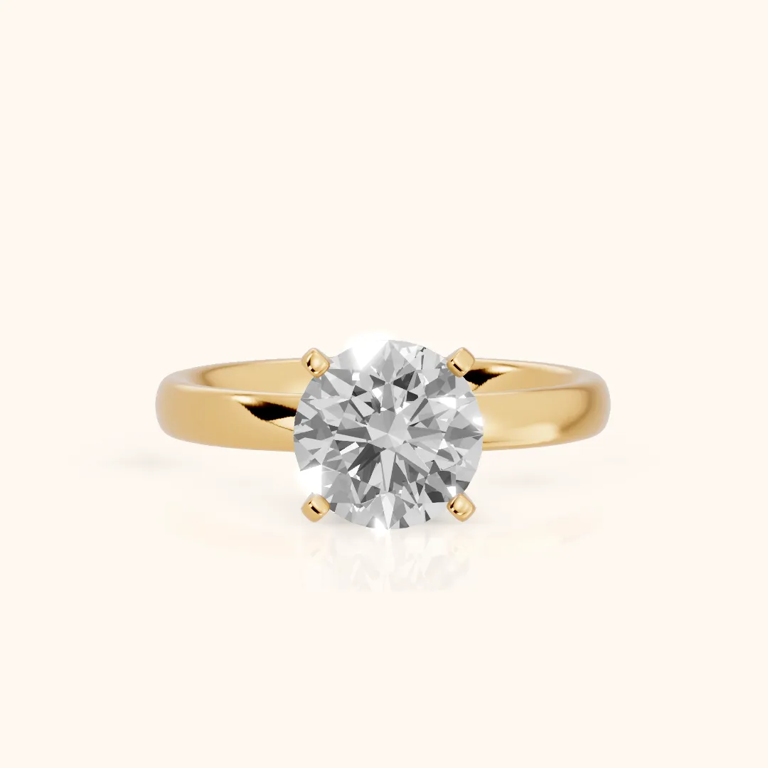 Elspeth Solitaire Round Diamond Engagement Ring in Yellow Gold — view 2