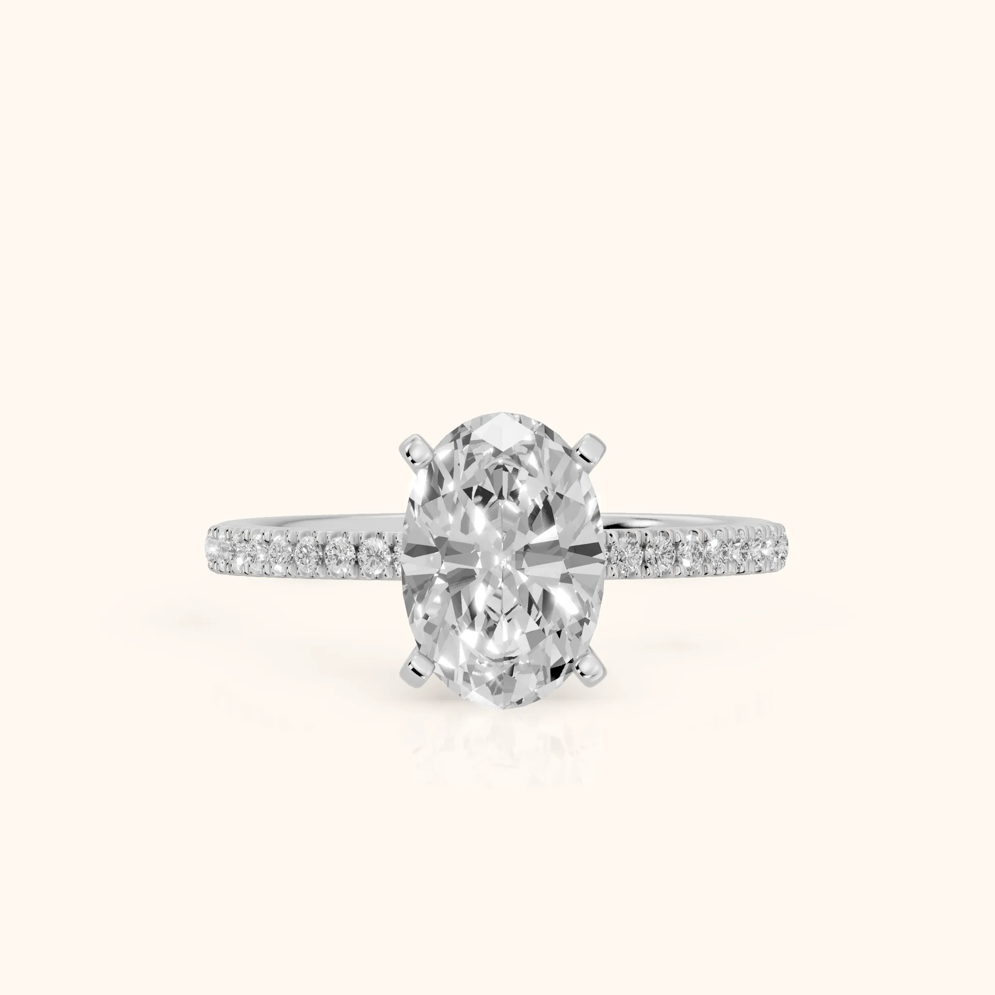 Venetia Pavé Oval Diamond Engagement Ring in Platinum — view 1