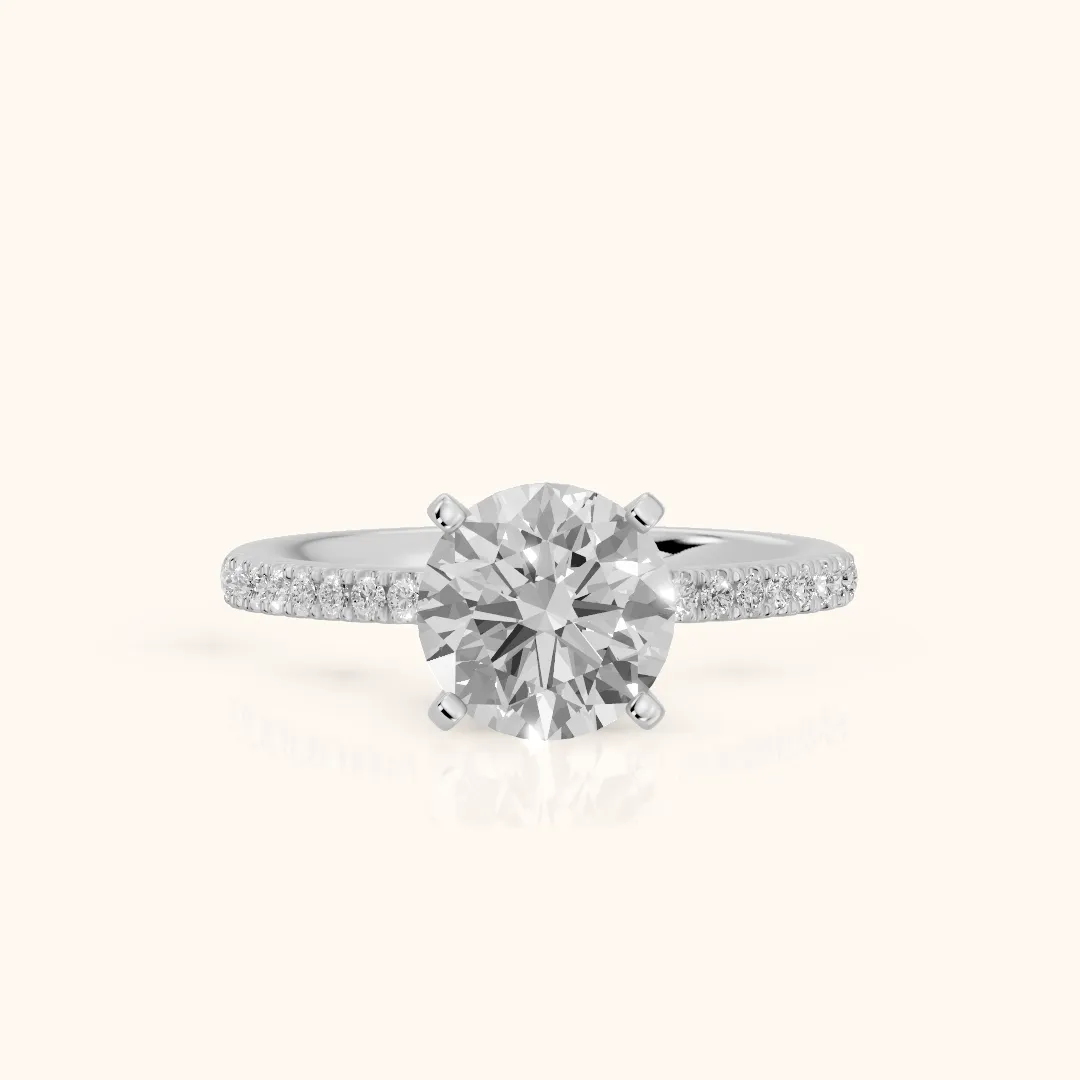 Venetia Pavé Round Diamond Engagement Ring in Platinum — view 2