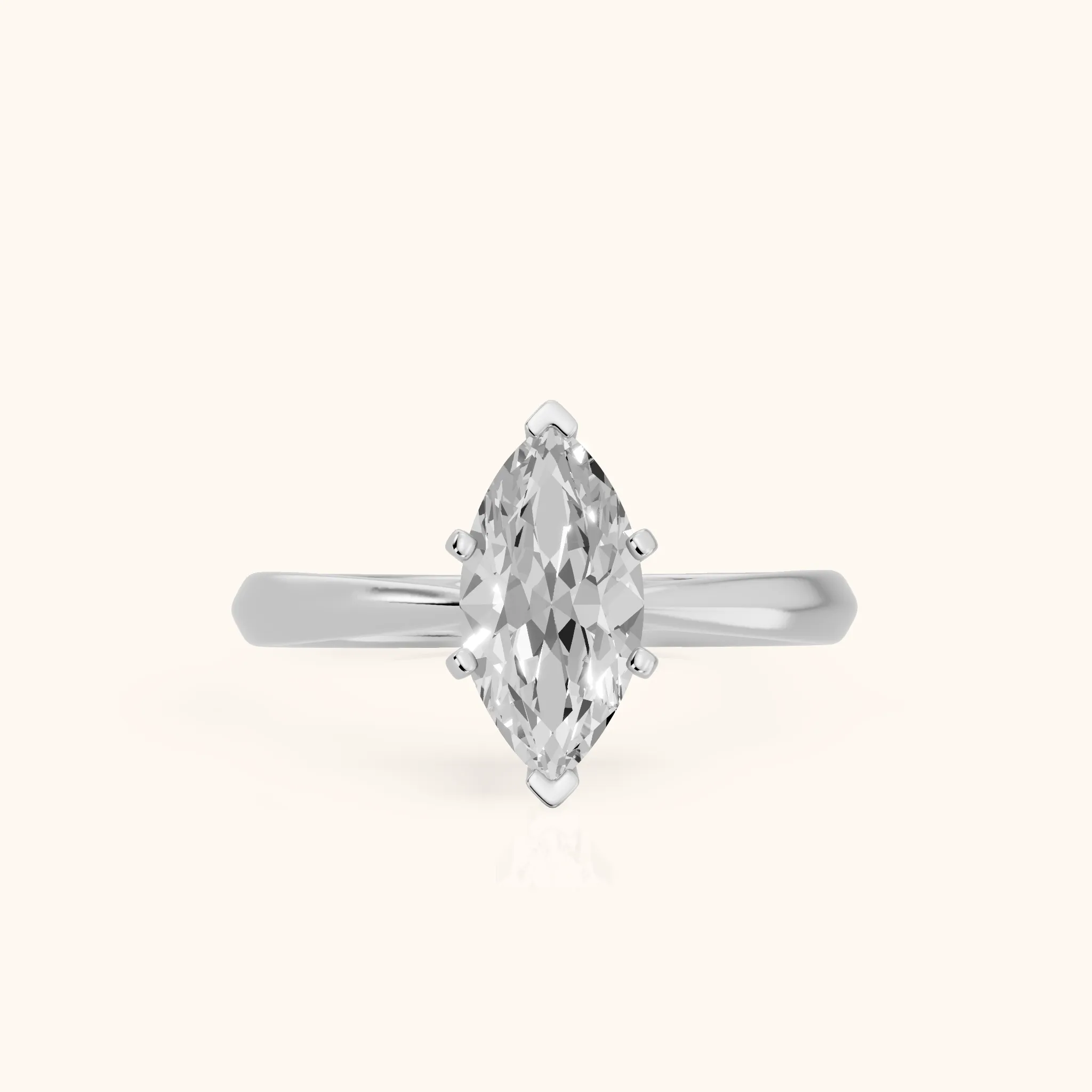 Arlette Solitaire Knife Edge Marquise Diamond Engagement Ring in Platinum — view 1