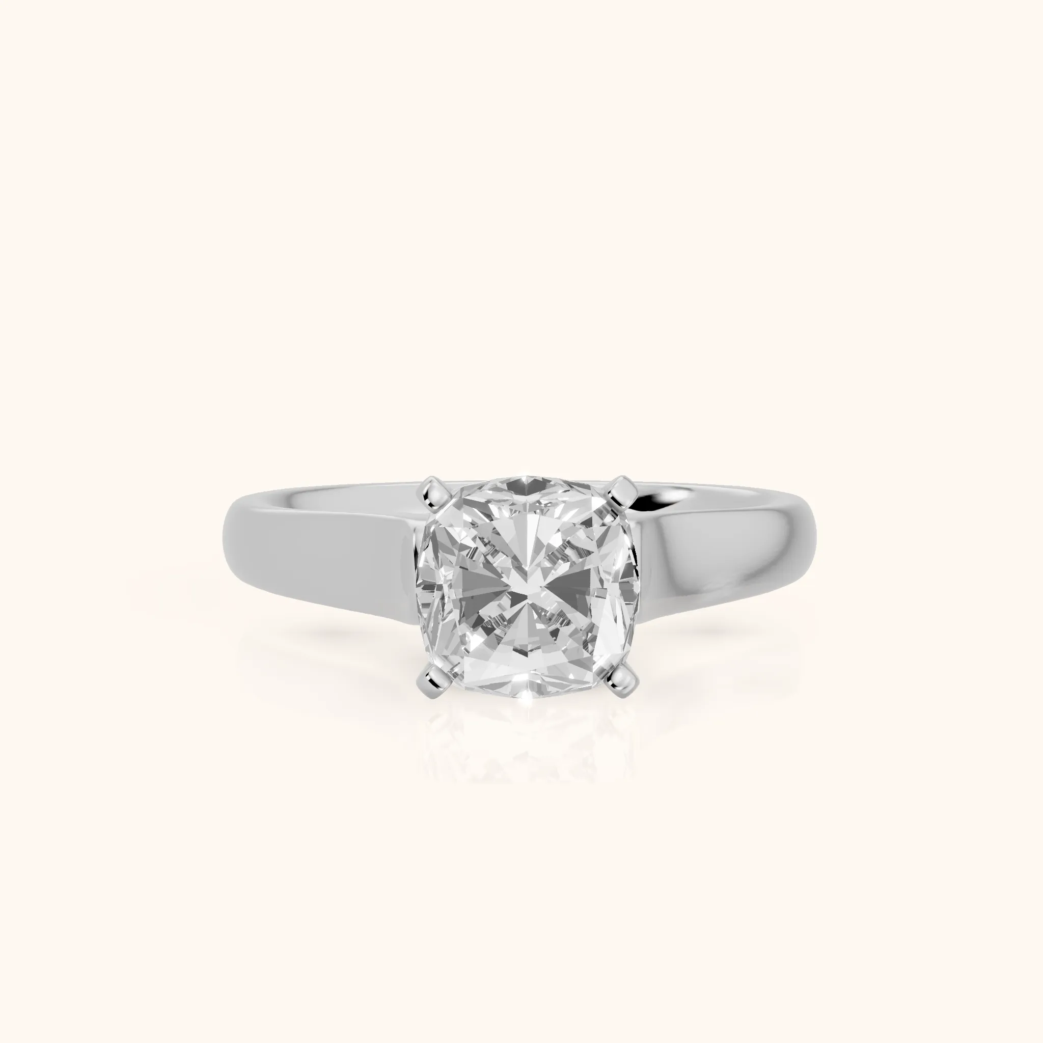 Avril Cathedral Cushion Diamond Engagement Ring in Silver — view 1