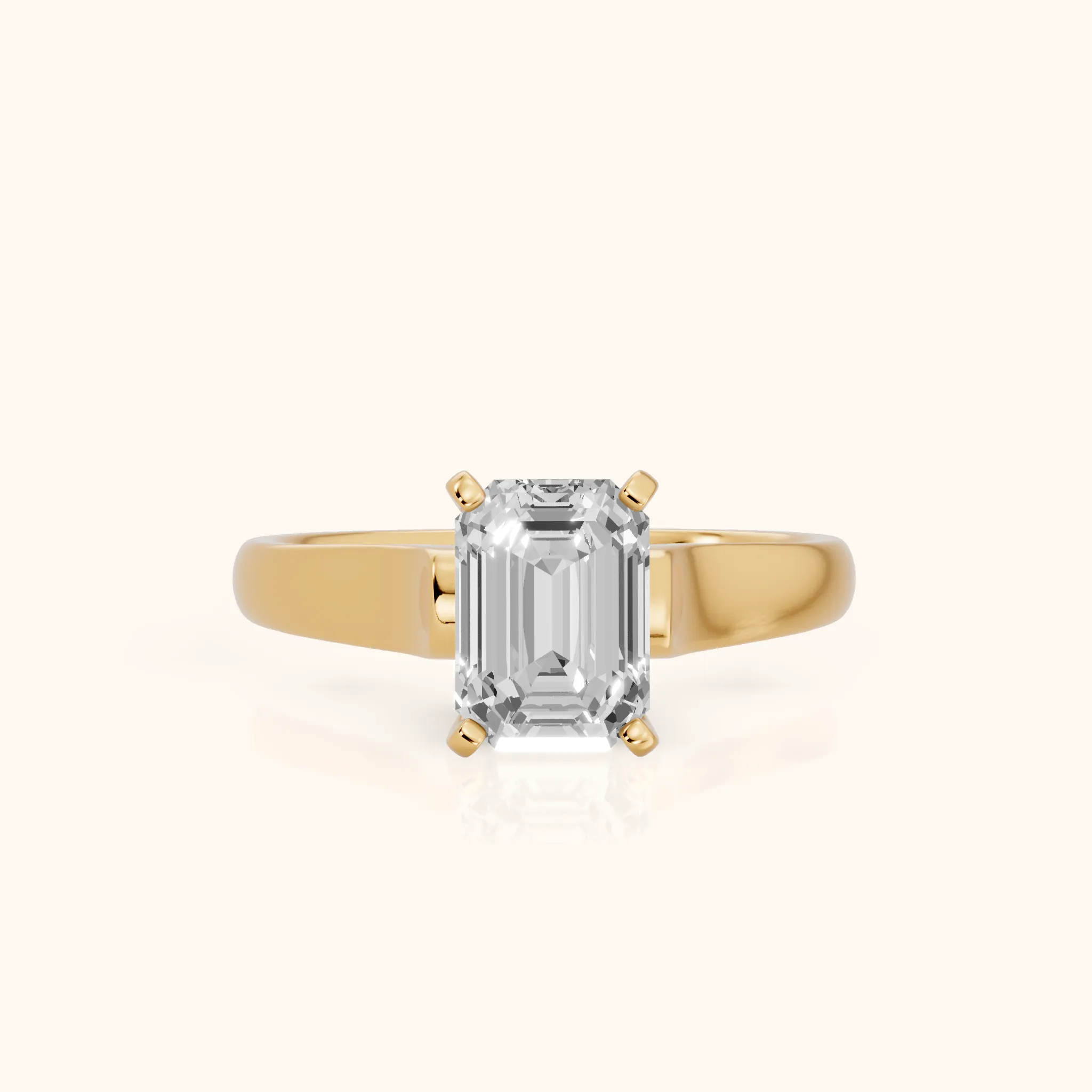 Avril Cathedral Emerald Diamond Engagement Ring in Yellow Gold — view 1