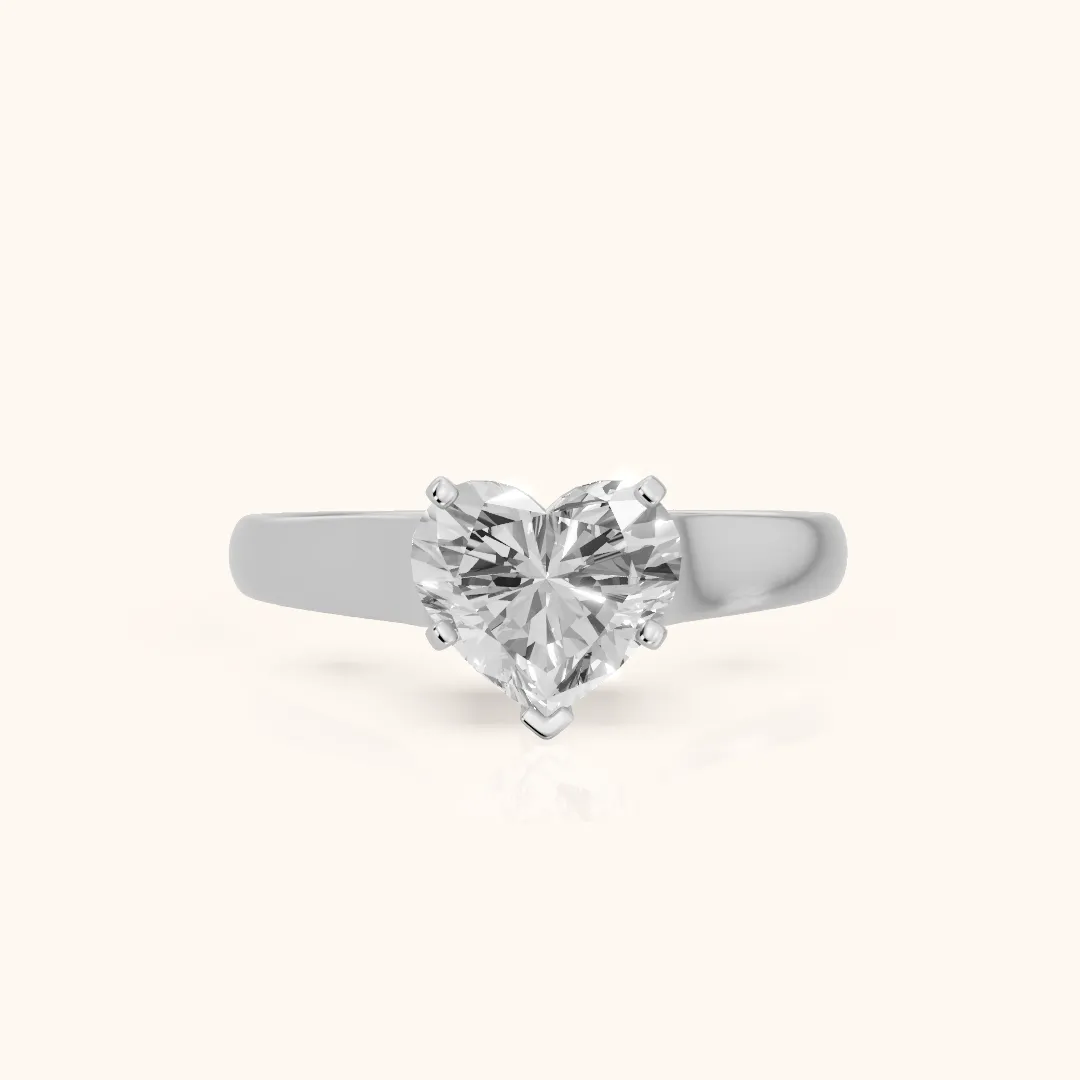 Avril Cathedral Heart Diamond Engagement Ring in Silver — view 2