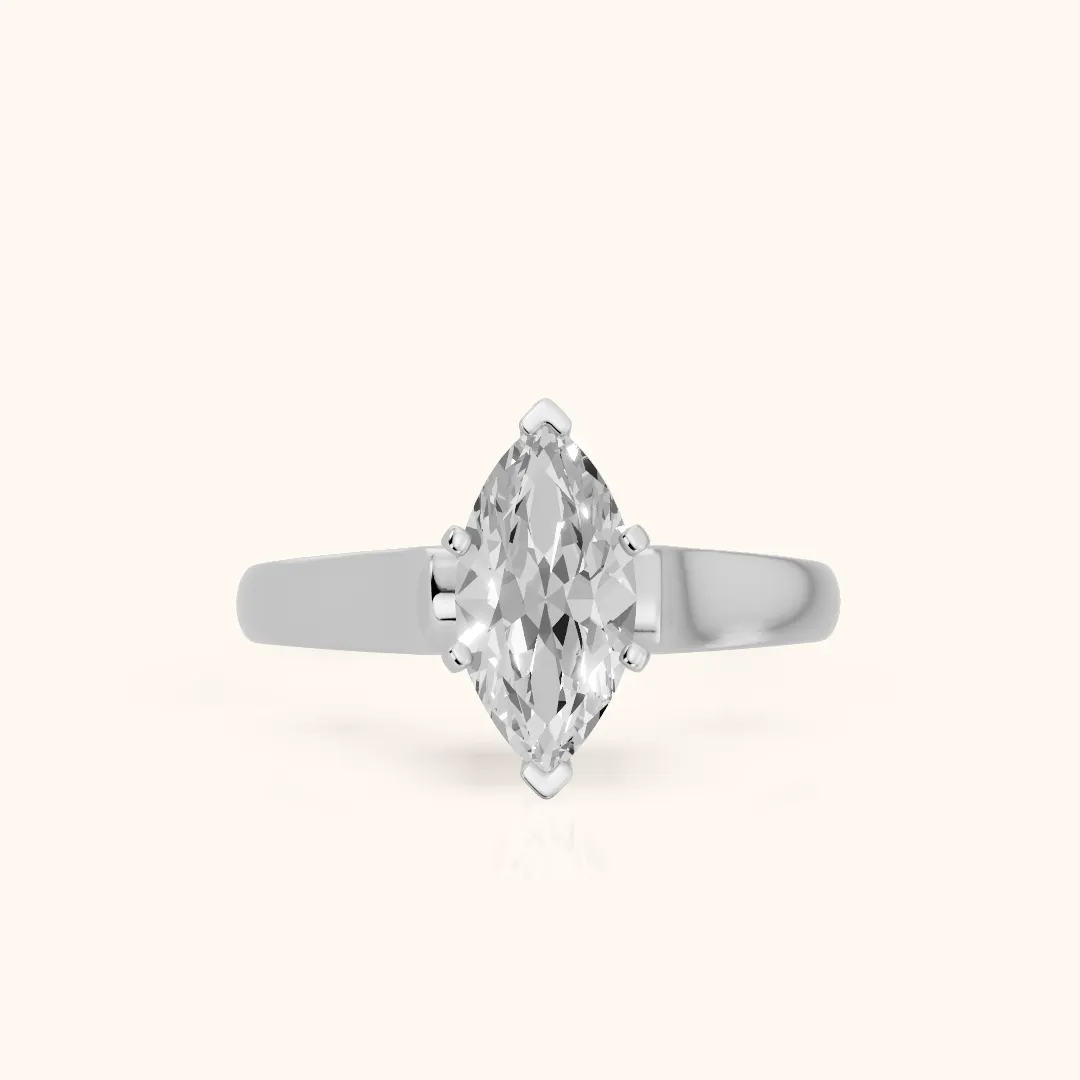 Avril Cathedral Marquise Diamond Engagement Ring in Platinum — view 2
