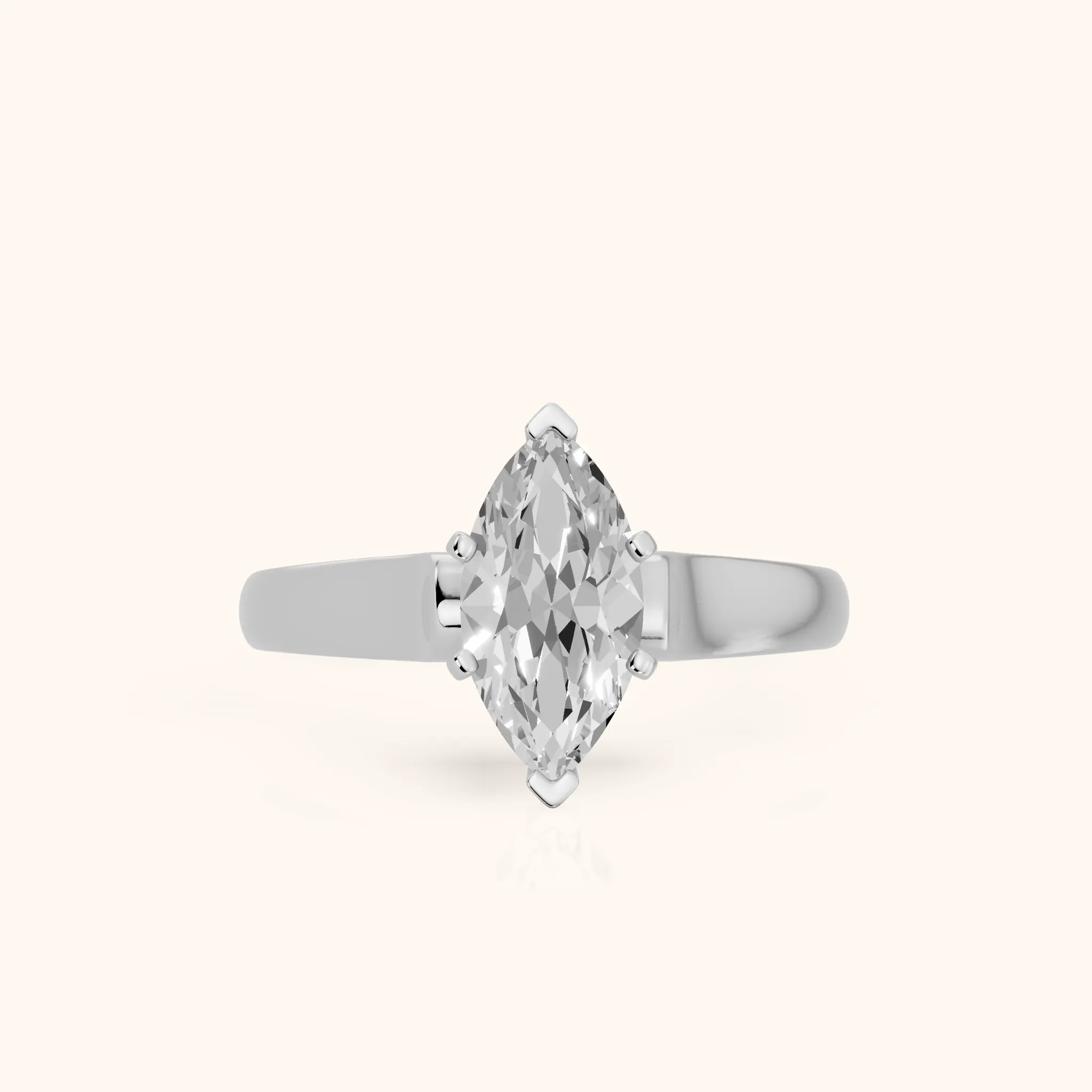 Avril Cathedral Marquise Diamond Engagement Ring in Platinum — view 1