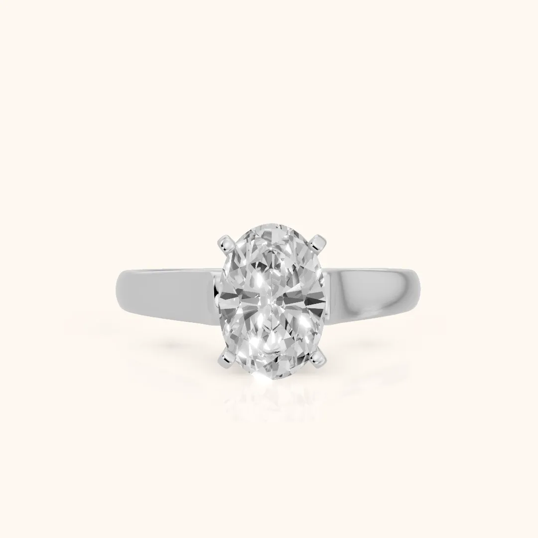 Avril Cathedral Oval Diamond Engagement Ring in White Gold — view 2
