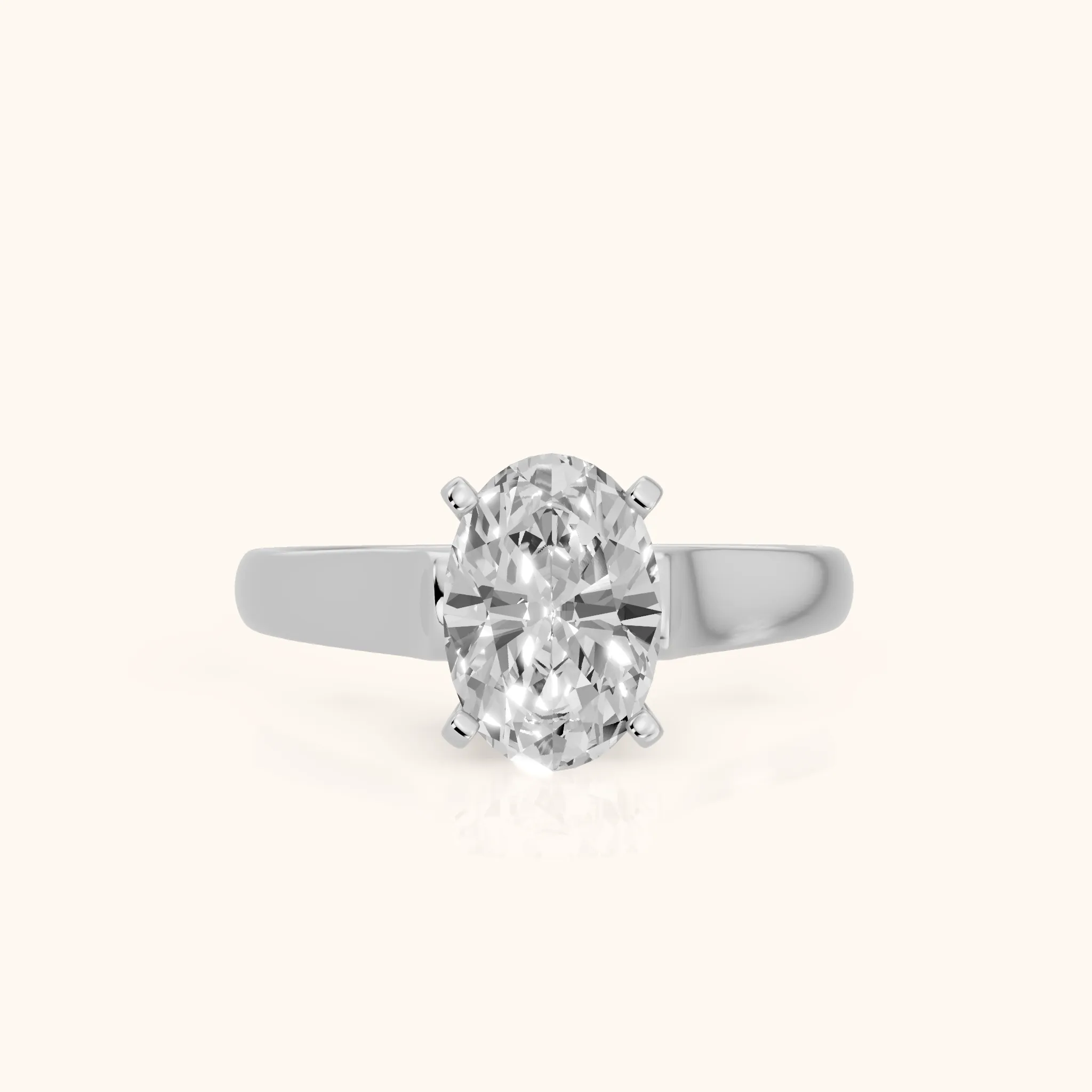 Avril Cathedral Oval Diamond Engagement Ring in White Gold — view 1