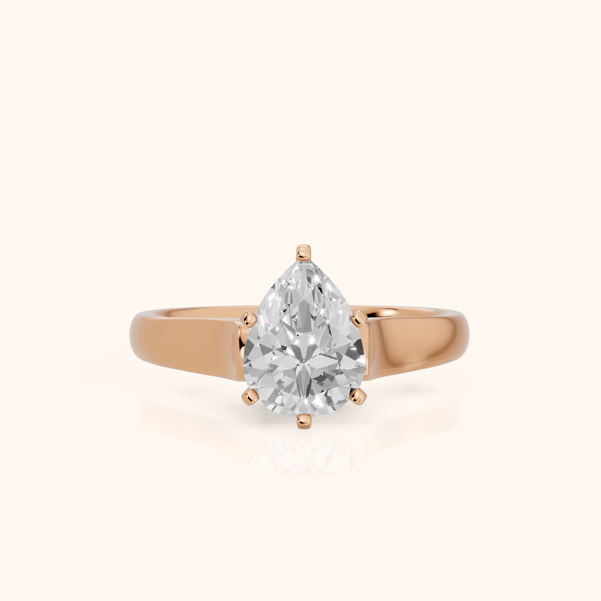 Avril Cathedral Pear Diamond Engagement Ring in Rose Gold — view 1
