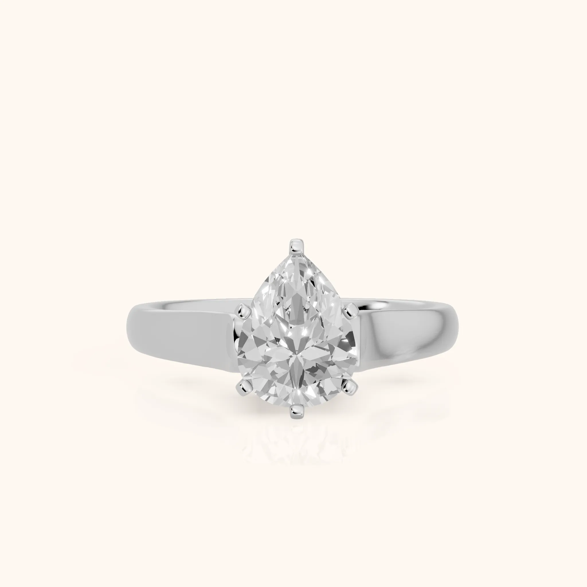 Avril Cathedral Pear Diamond Engagement Ring in Silver — view 1