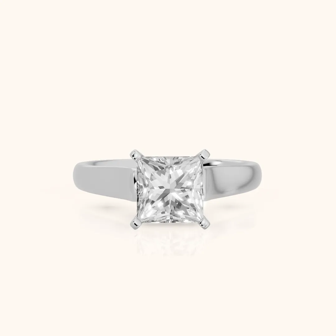 Avril Cathedral Princess Diamond Engagement Ring in Silver — view 2