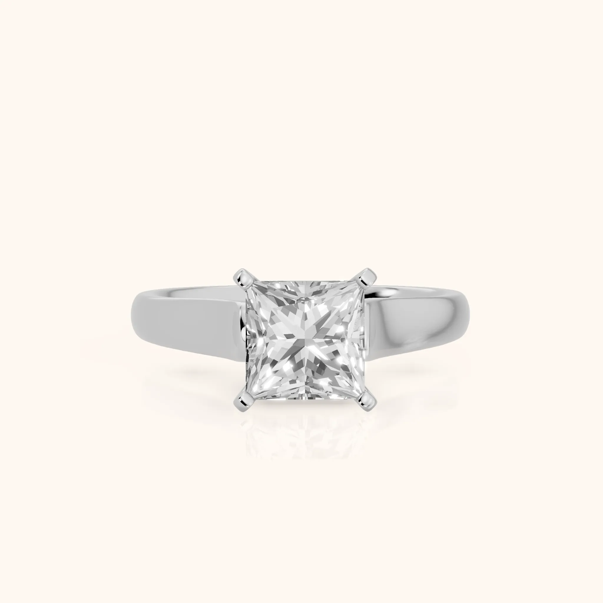 Avril Cathedral Princess Diamond Engagement Ring in Silver — view 1
