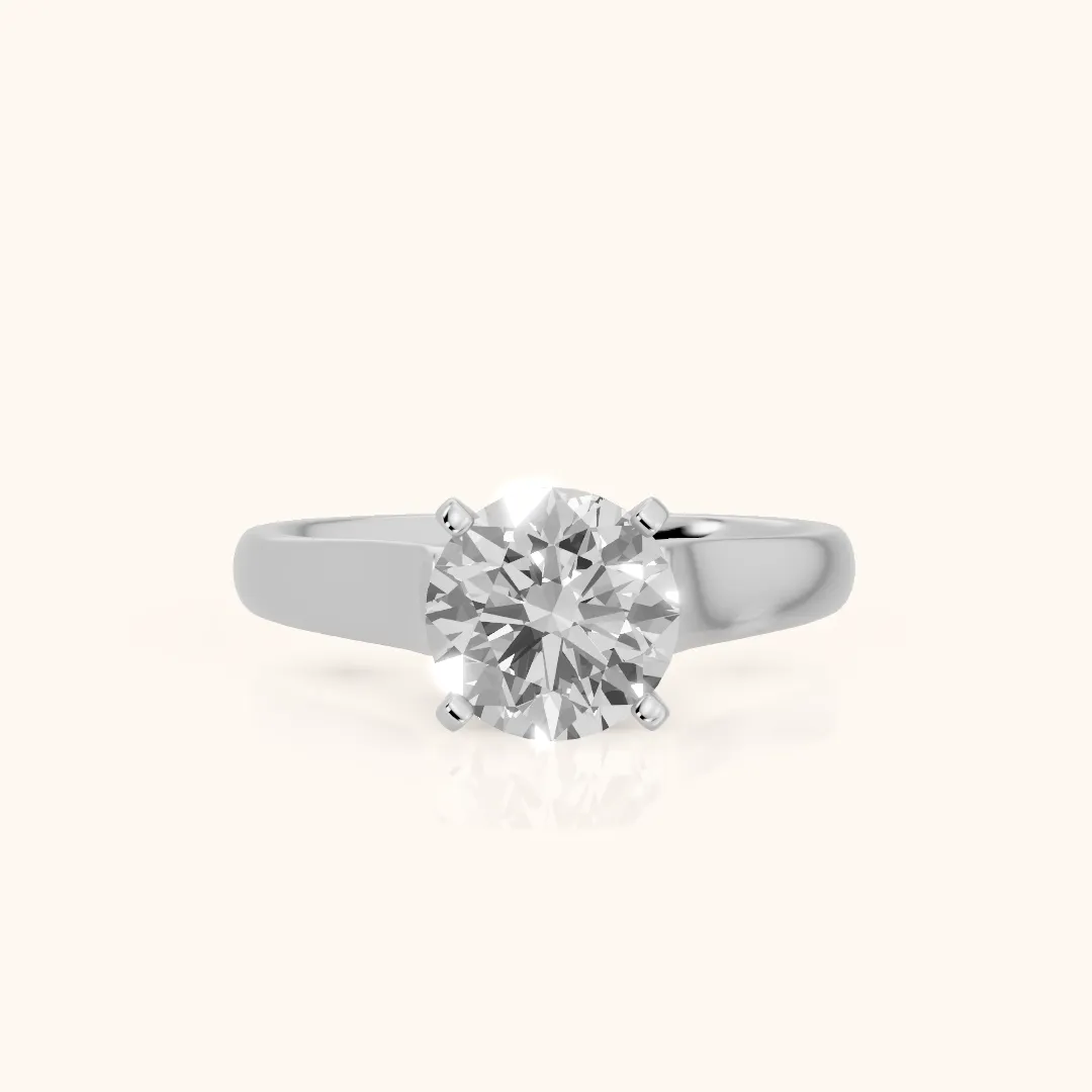 Avril Cathedral Round Diamond Engagement Ring in Silver — view 2