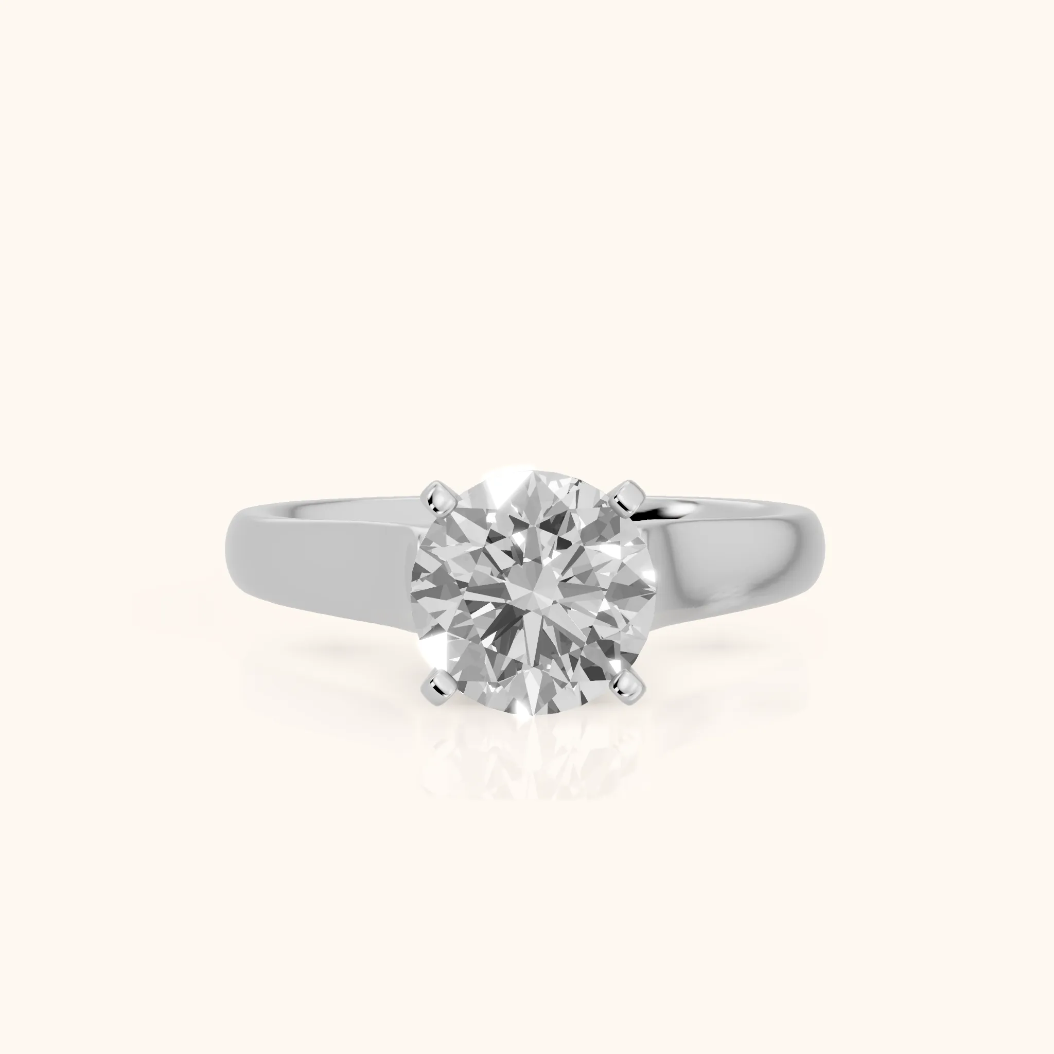 Avril Cathedral Round Diamond Engagement Ring in Silver — view 1