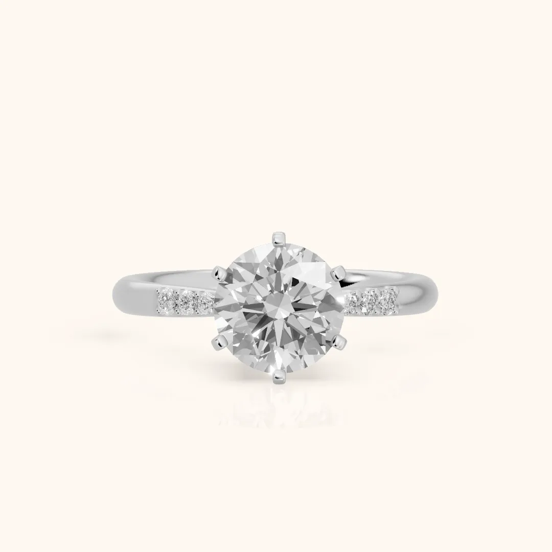 Aveline Flush-Set Round Diamond Engagement Ring in Silver — view 2