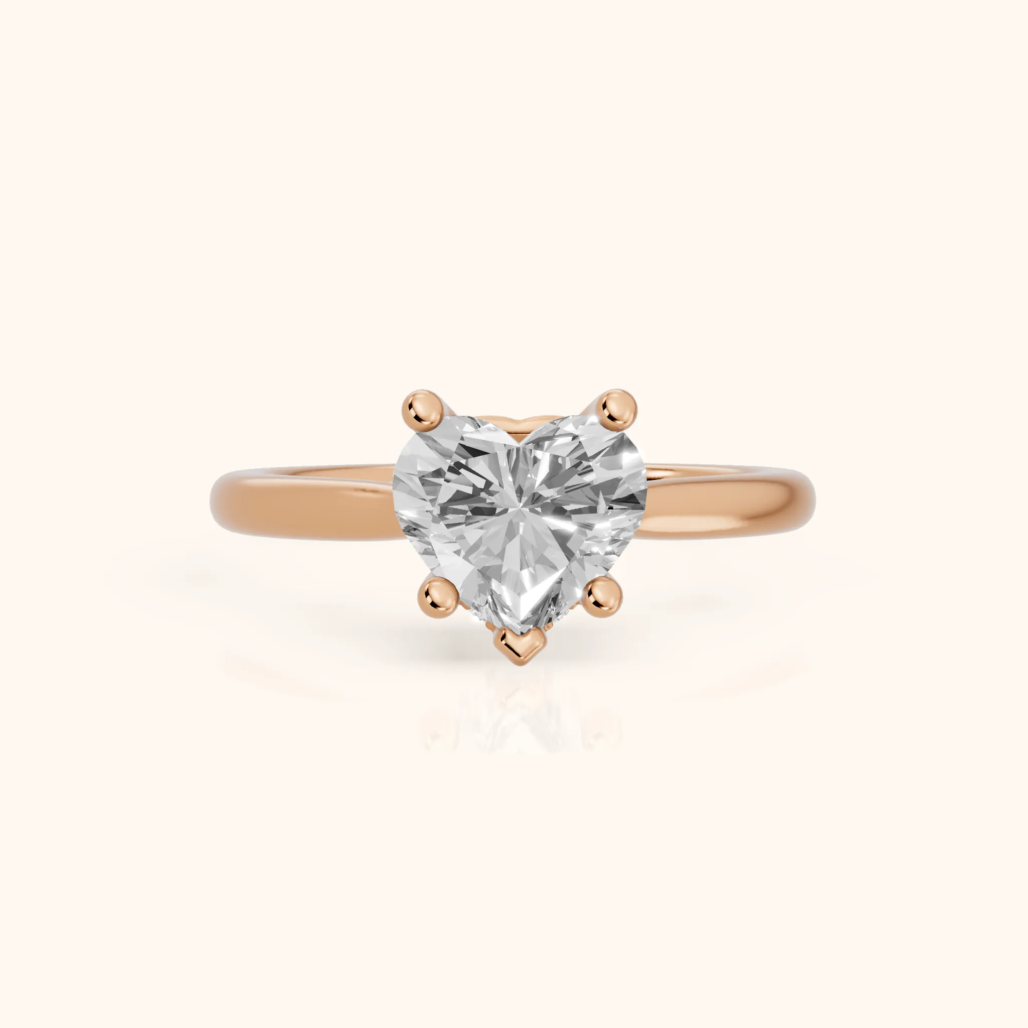 Hyacinth Hidden Halo Cathedral Heart Diamond Engagement Ring in Rose Gold — view 1