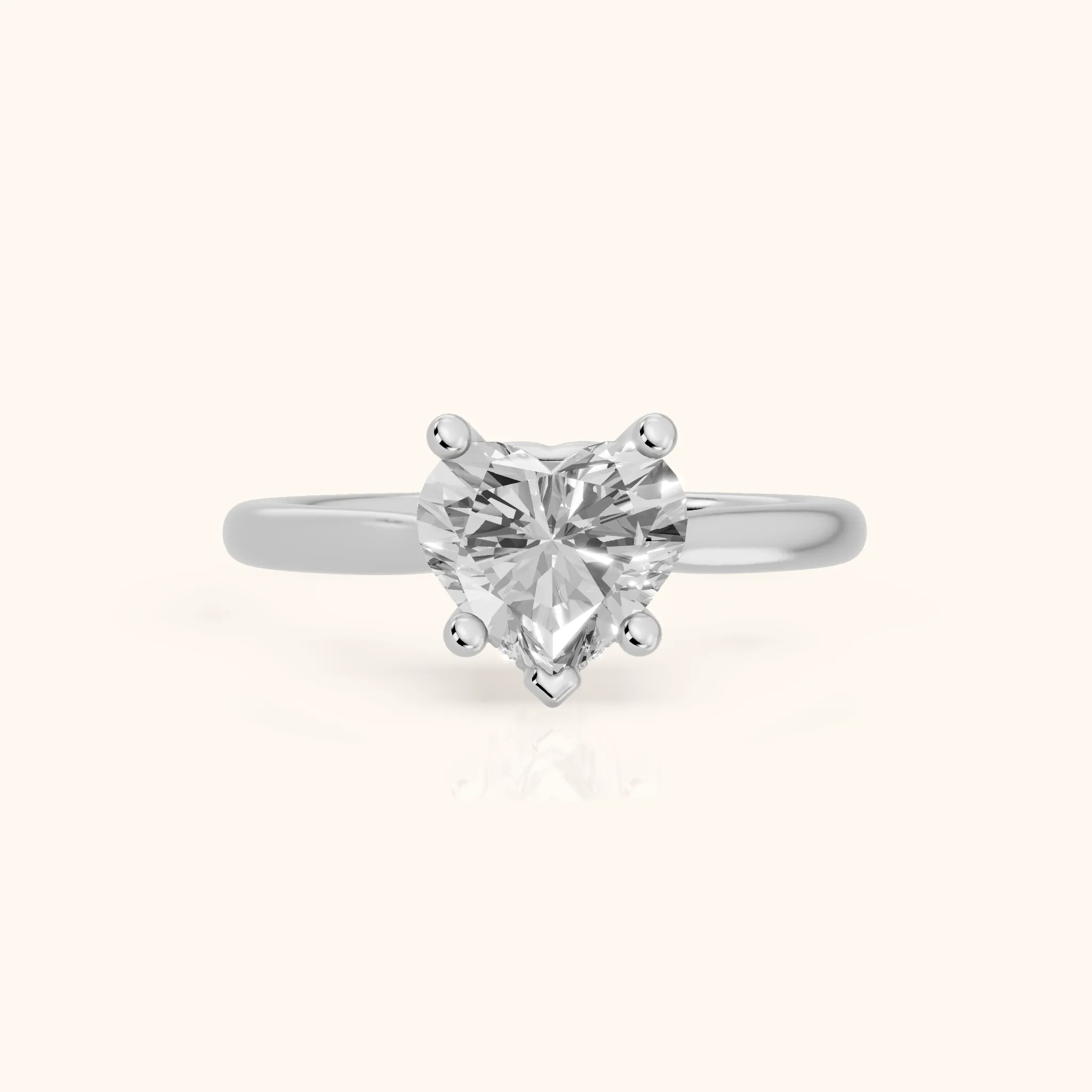 Hyacinth Hidden Halo Cathedral Heart Diamond Engagement Ring in White Gold — view 1