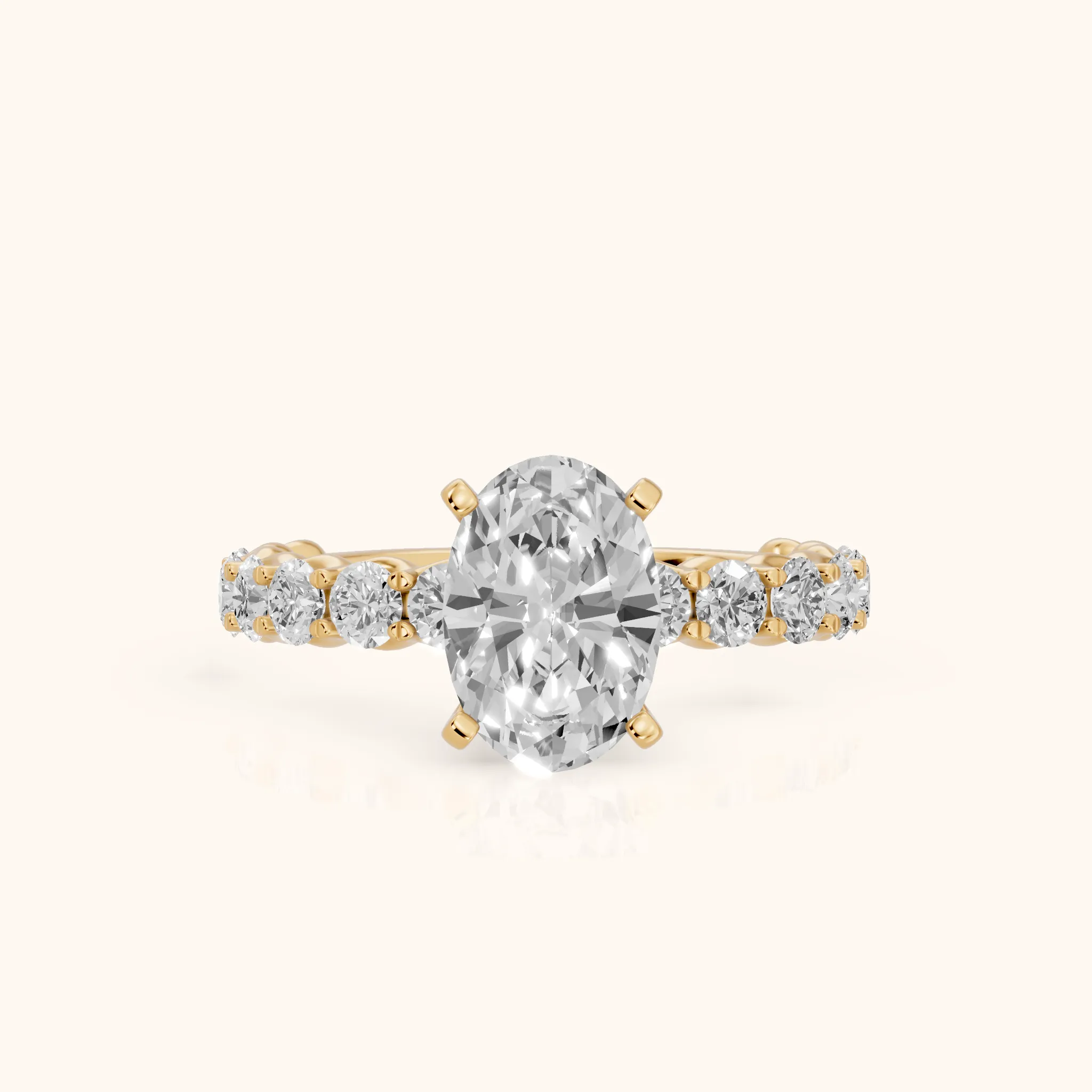Leta Infinity Pavé Oval Diamond Engagement Ring in Yellow Gold — view 1