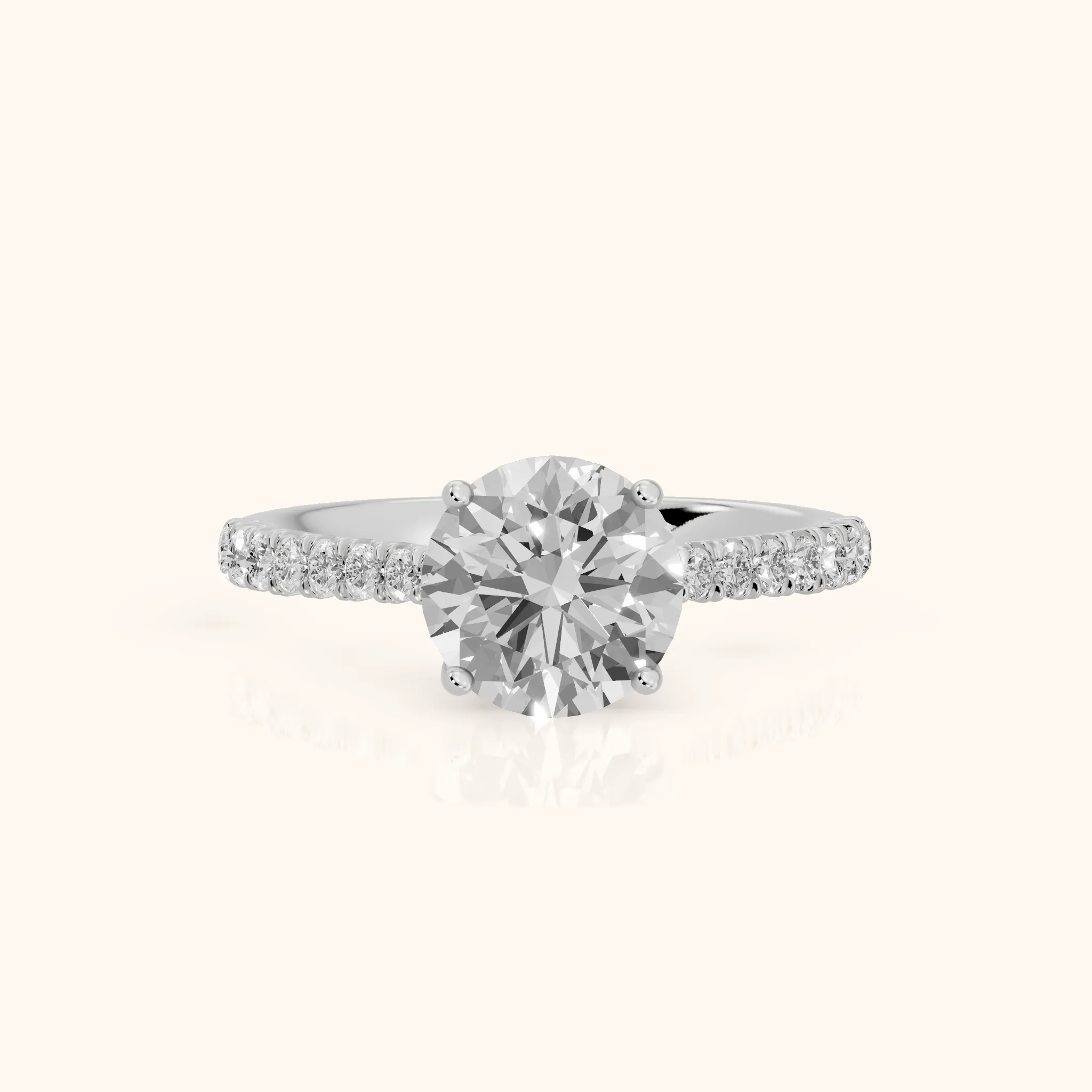 Sanne Trellis Pavé Round Diamond Engagement Ring in Platinum — view 1
