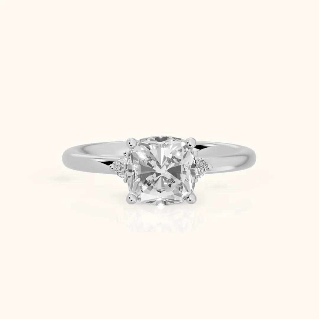 Wynne Cluster Cushion Diamond Engagement Ring in White Gold — view 2