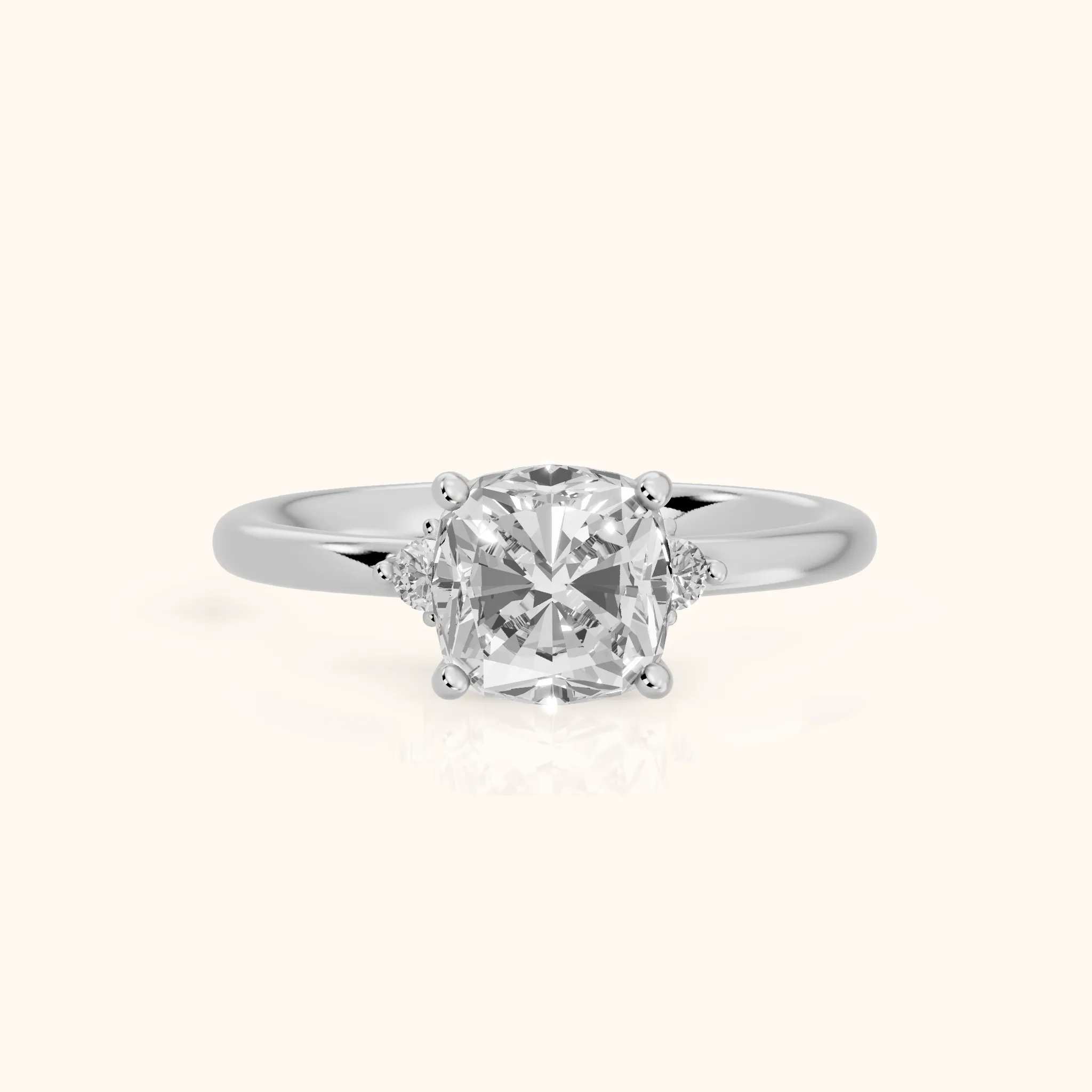 Wynne Cluster Cushion Diamond Engagement Ring in White Gold — view 1