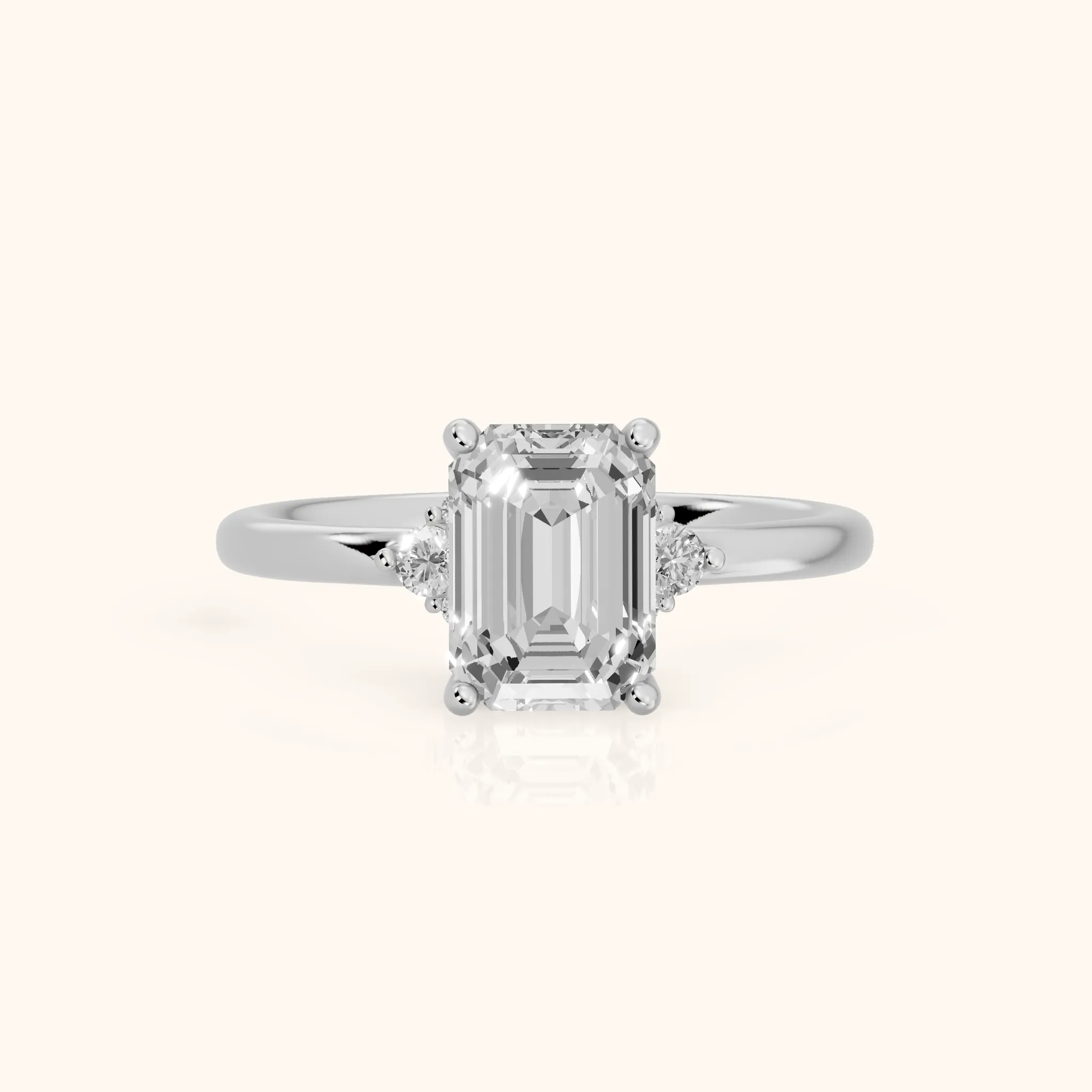 Wynne Cluster Emerald Diamond Engagement Ring in Silver — view 1