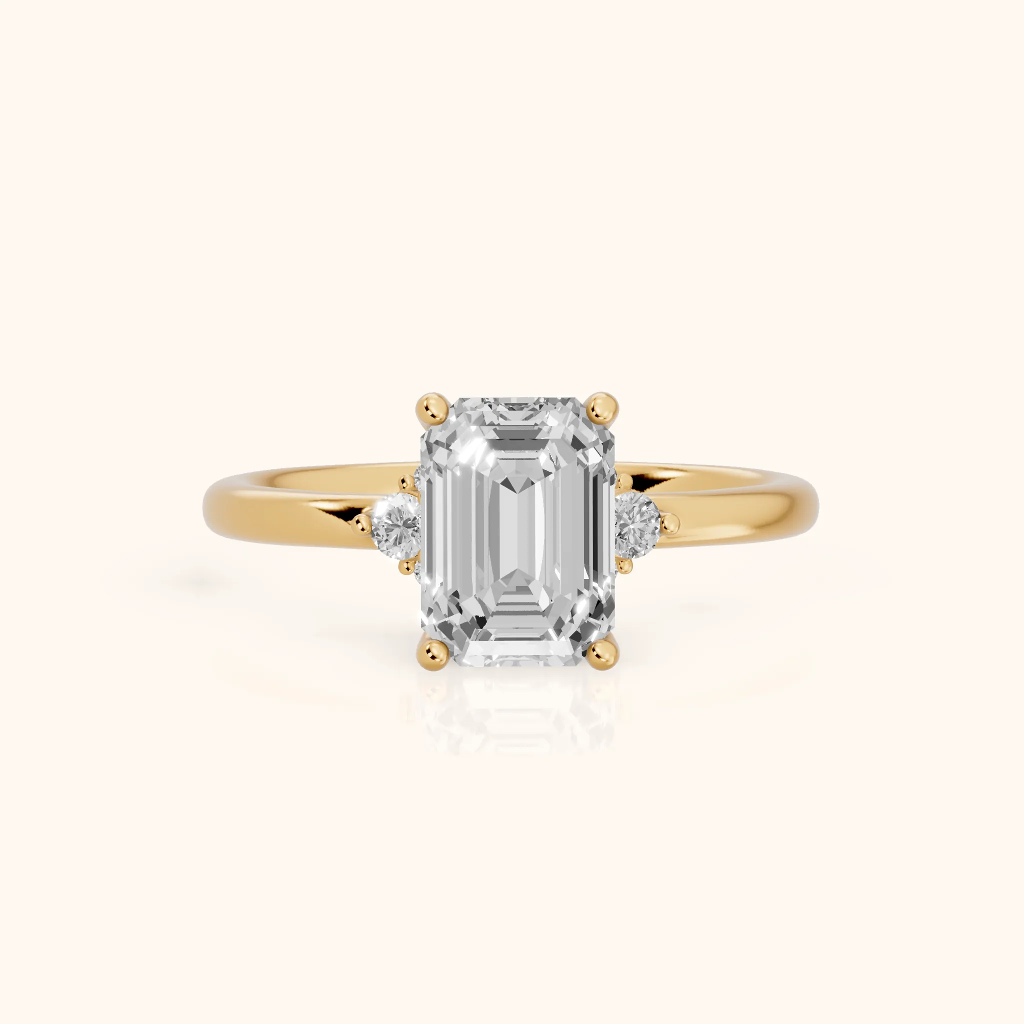 Wynne Cluster Emerald Diamond Engagement Ring in Yellow Gold — view 1