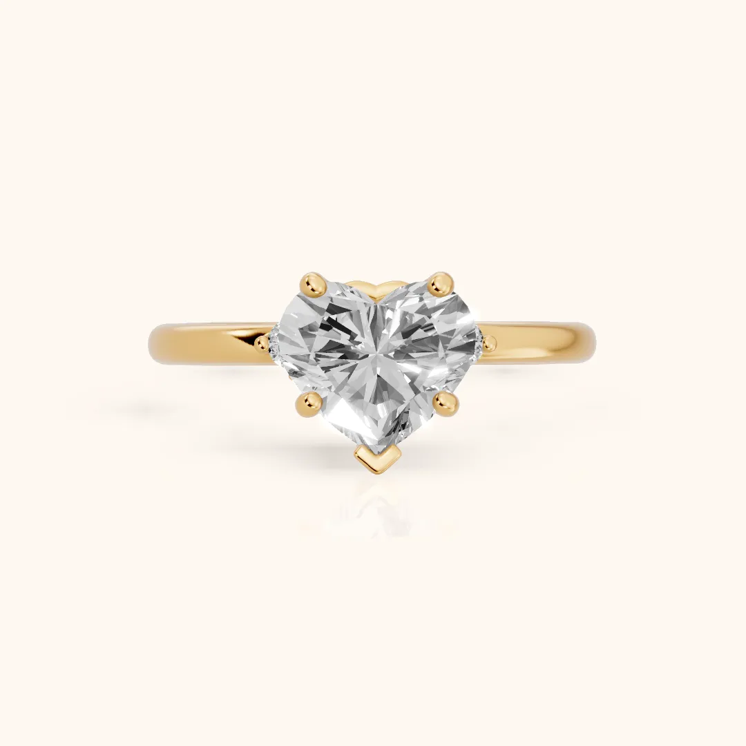 Wynne Cluster Heart Diamond Engagement Ring in Yellow Gold — view 2
