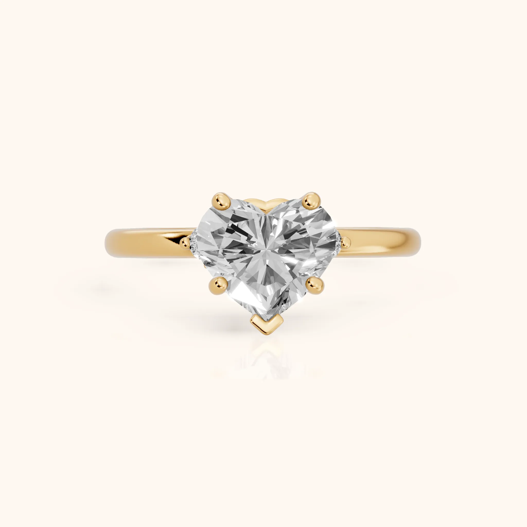 Wynne Cluster Heart Diamond Engagement Ring in Yellow Gold — view 1