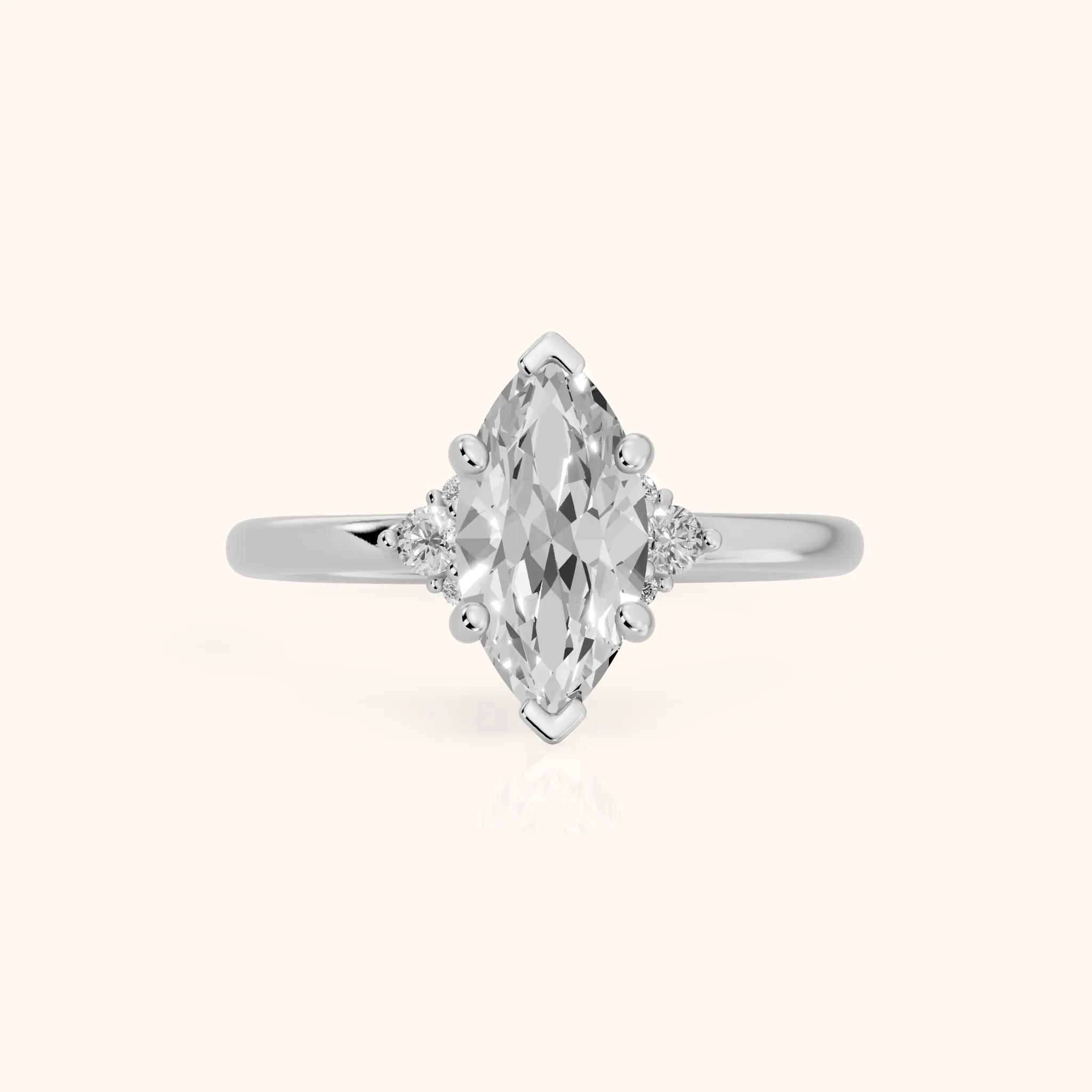 Wynne Cluster Marquise Diamond Engagement Ring in Platinum — view 1