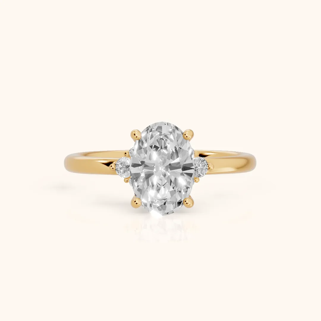 Wynne Cluster Oval Diamond Engagement Ring in Yellow Gold — view 2