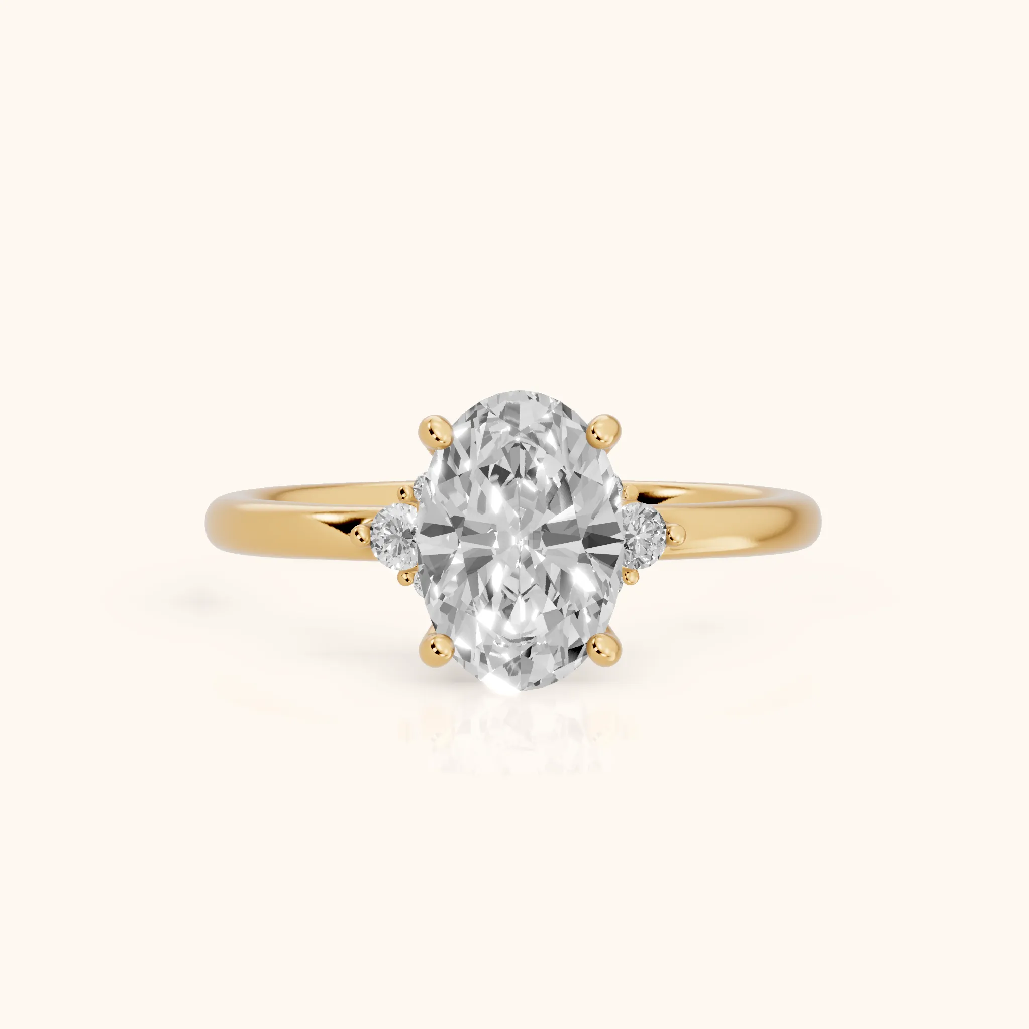 Wynne Cluster Oval Diamond Engagement Ring in Yellow Gold — view 1