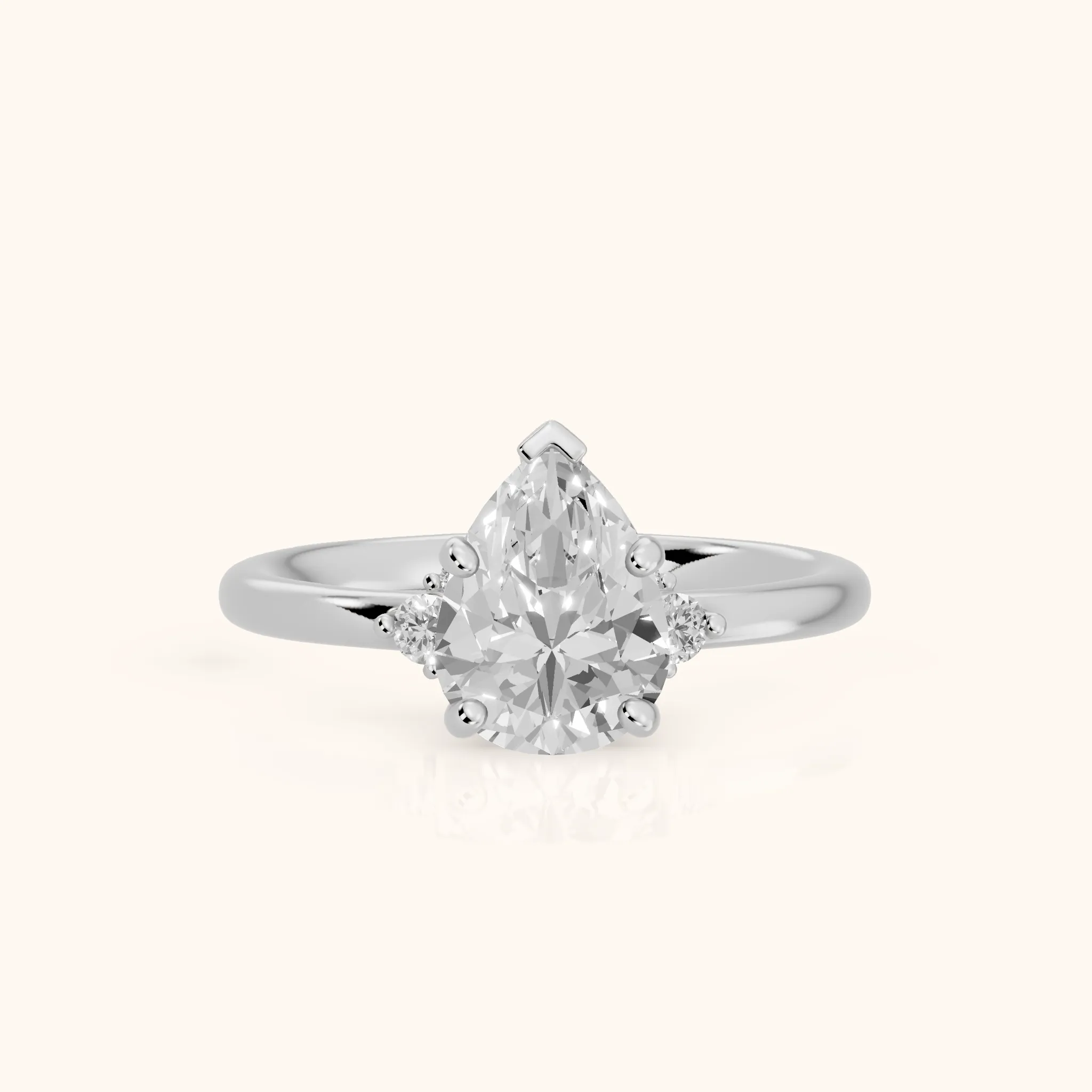 Wynne Cluster Pear Diamond Engagement Ring in Platinum — view 1