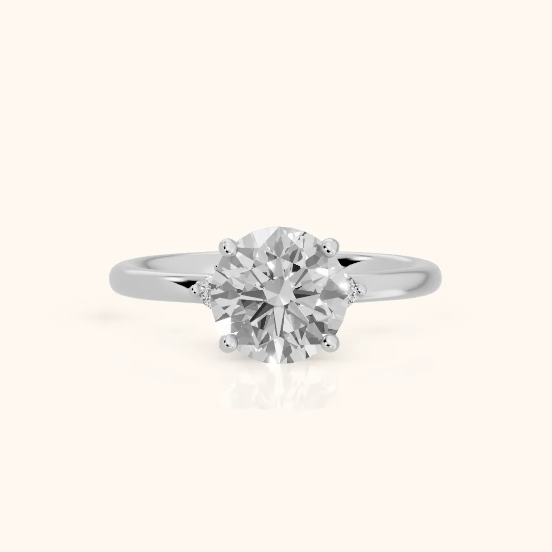 Wynne Cluster Round Diamond Engagement Ring in Platinum — view 2