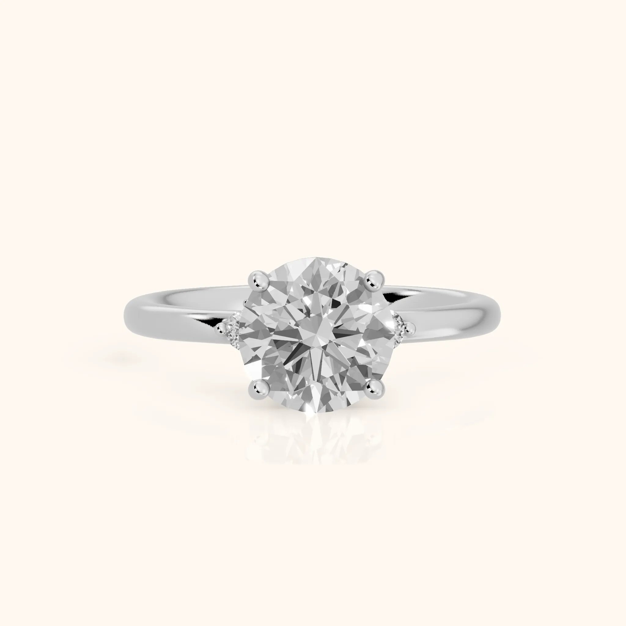 Wynne Cluster Round Diamond Engagement Ring in Platinum — view 1
