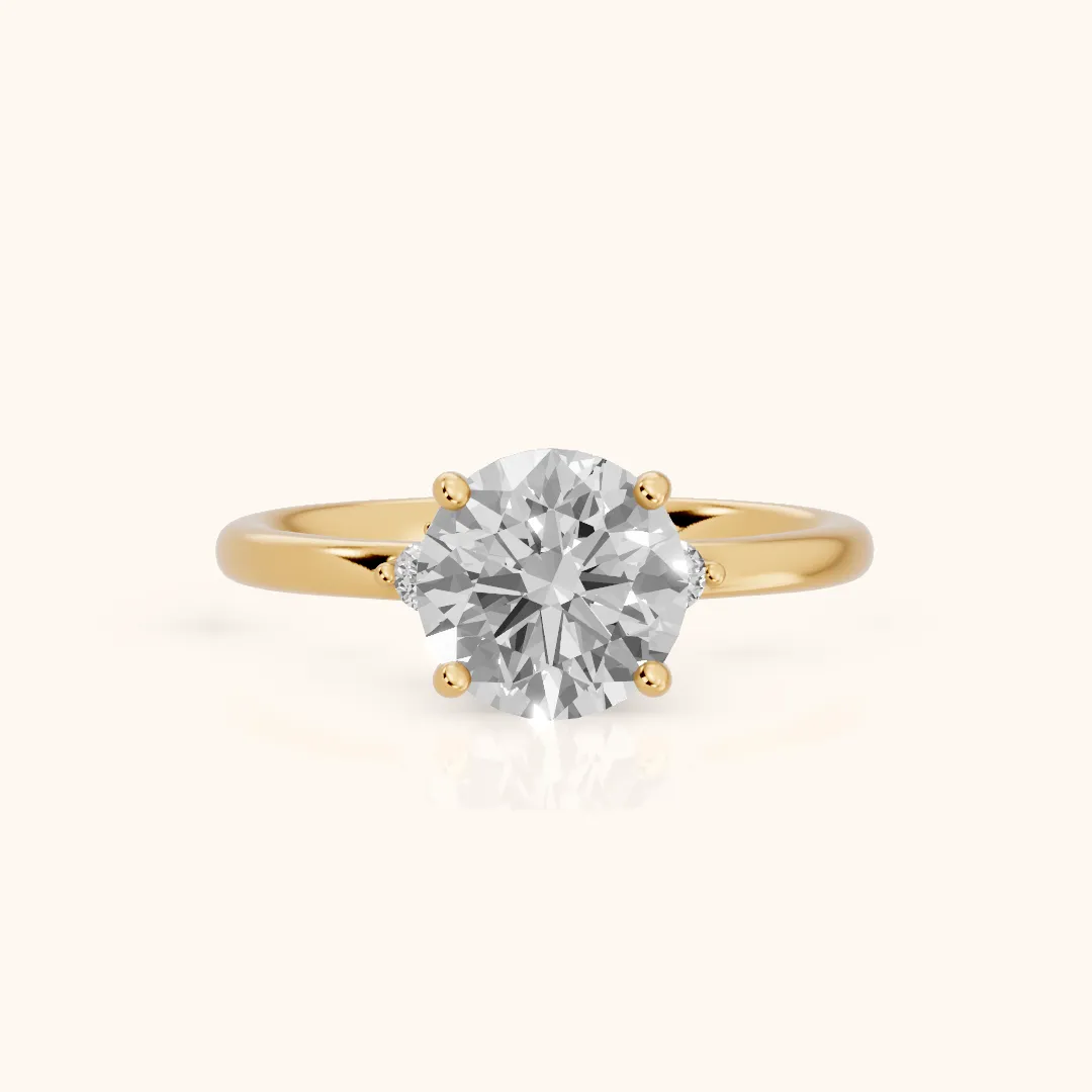 Wynne Cluster Round Diamond Engagement Ring in Yellow Gold — view 2