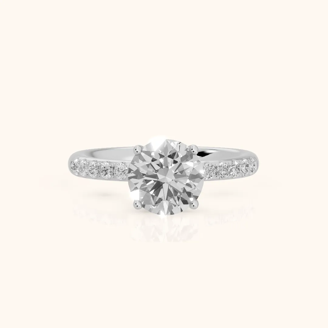 Brea Twist Pavé Round Diamond Engagement Ring in Platinum — view 2
